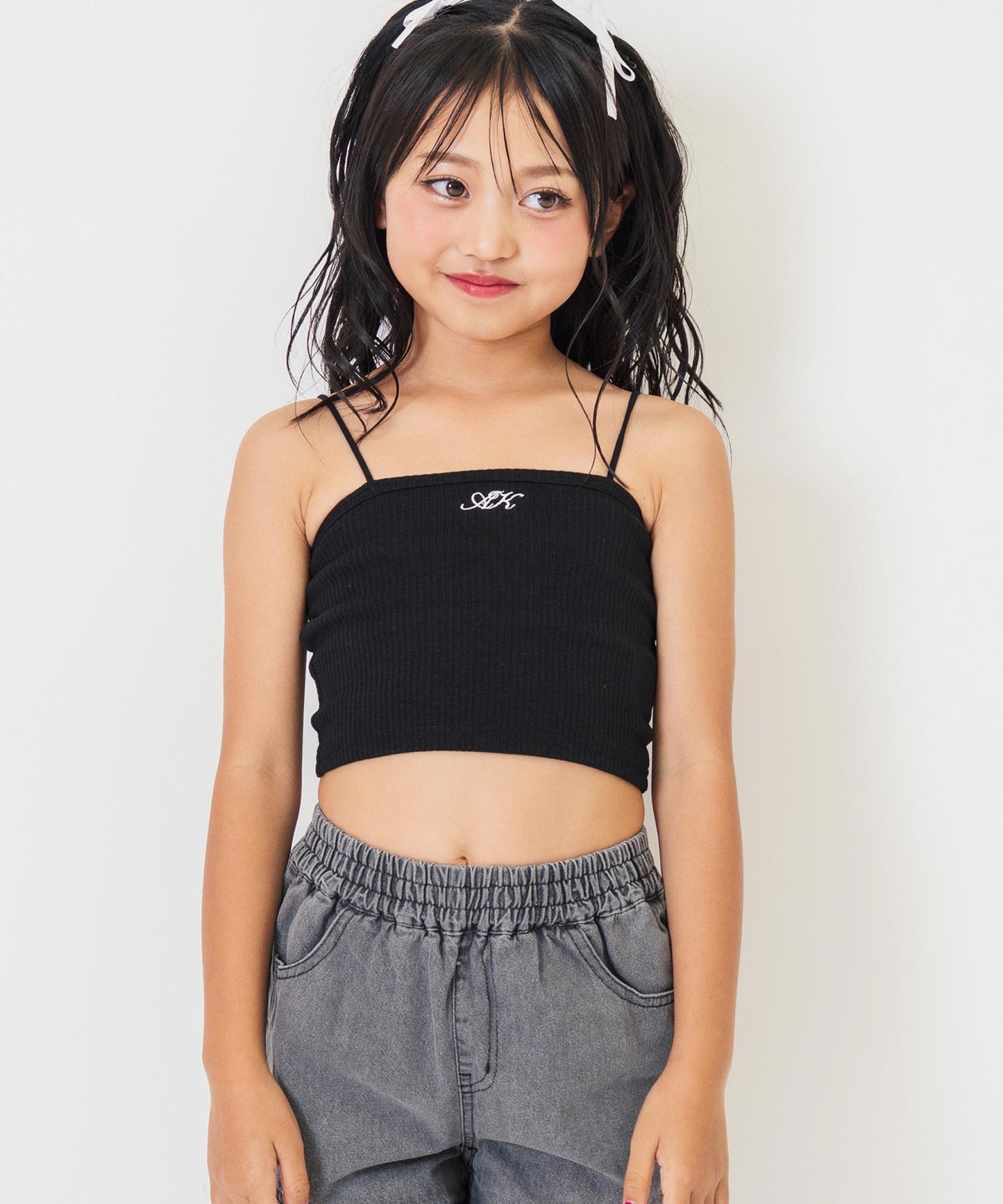 刺繍 パッド入り キャミソール【ジュニアお揃い】 423-3407