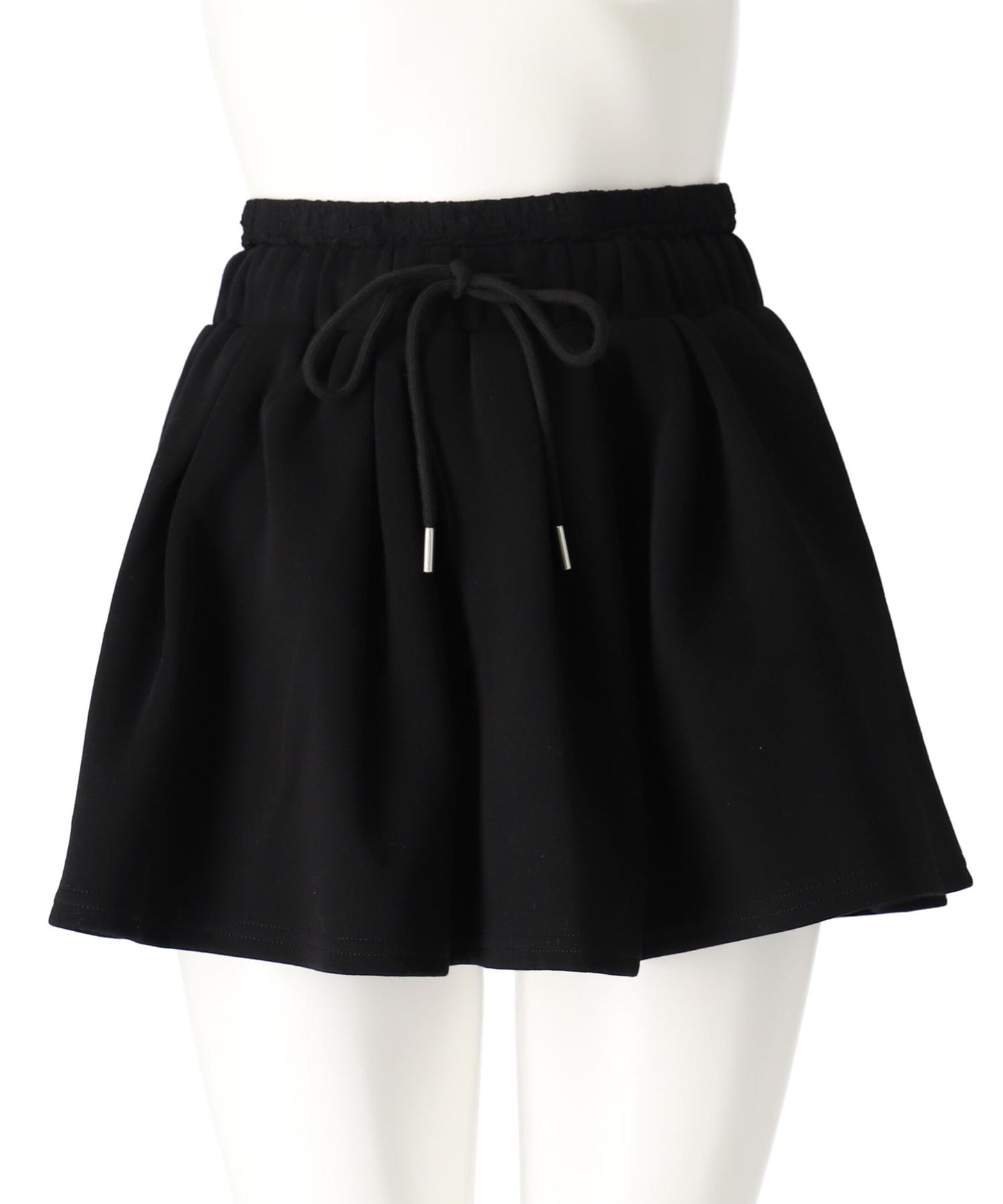 ダブル ウエスト レース レーヤード風 フレア ミニ スカート 151-5768