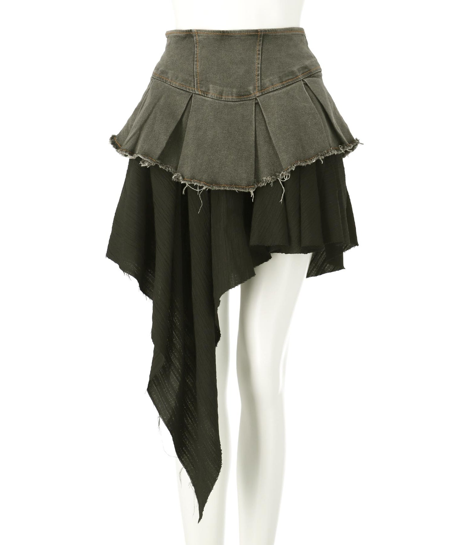 アシメ ドッキング デニム スカート 151-5838