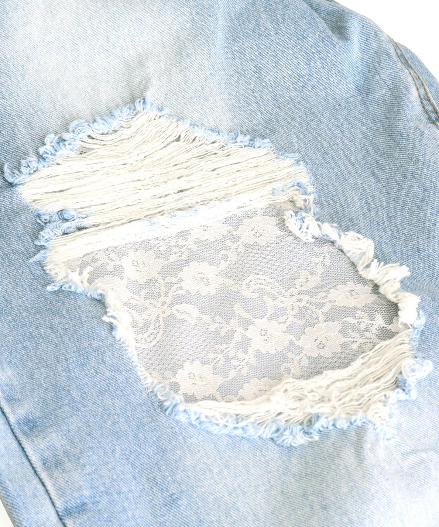 ダメージ レース デニム パンツ 152-5713