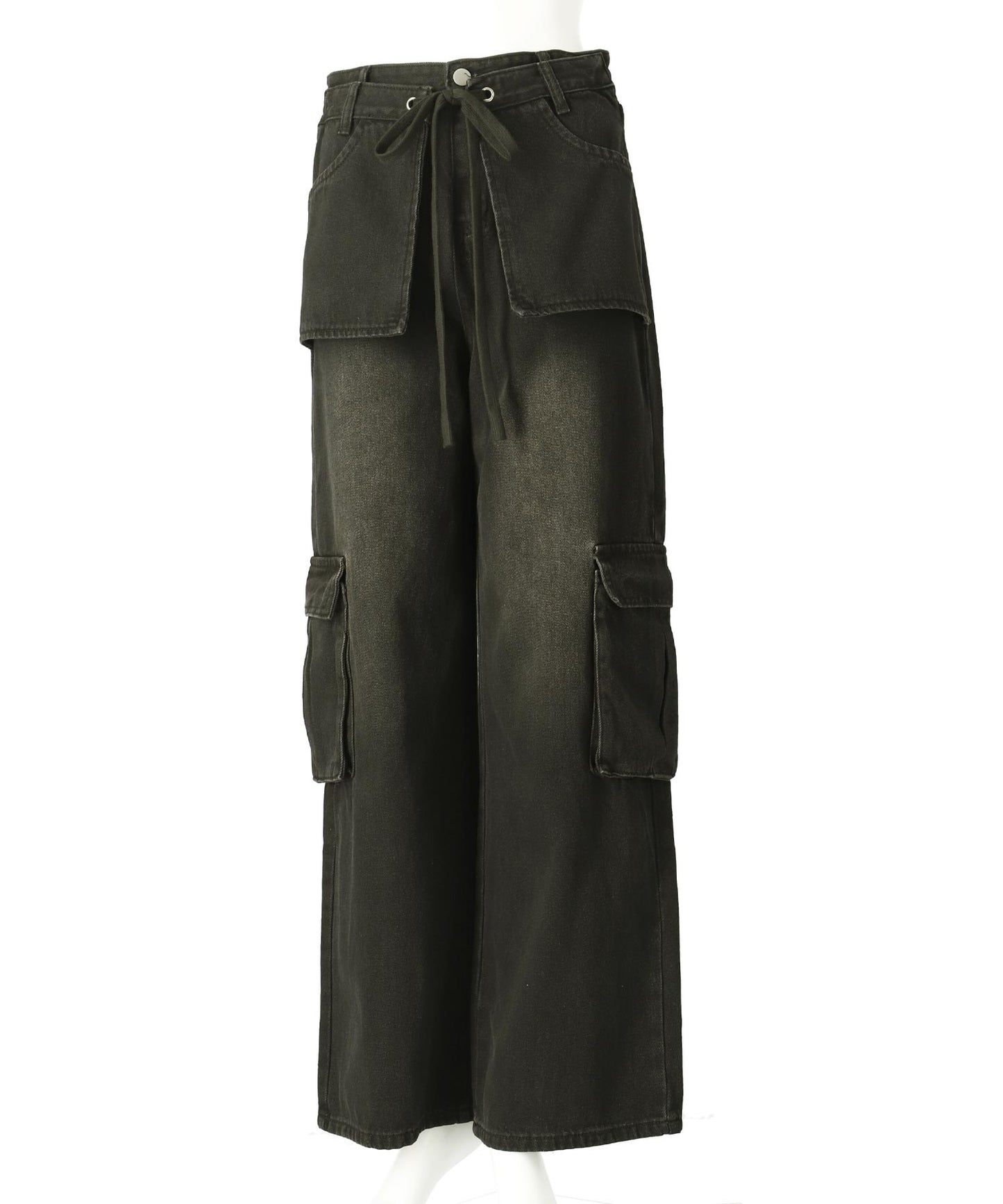 ウエスト レイヤード デザイン カーゴ デニム パンツ 152-5726