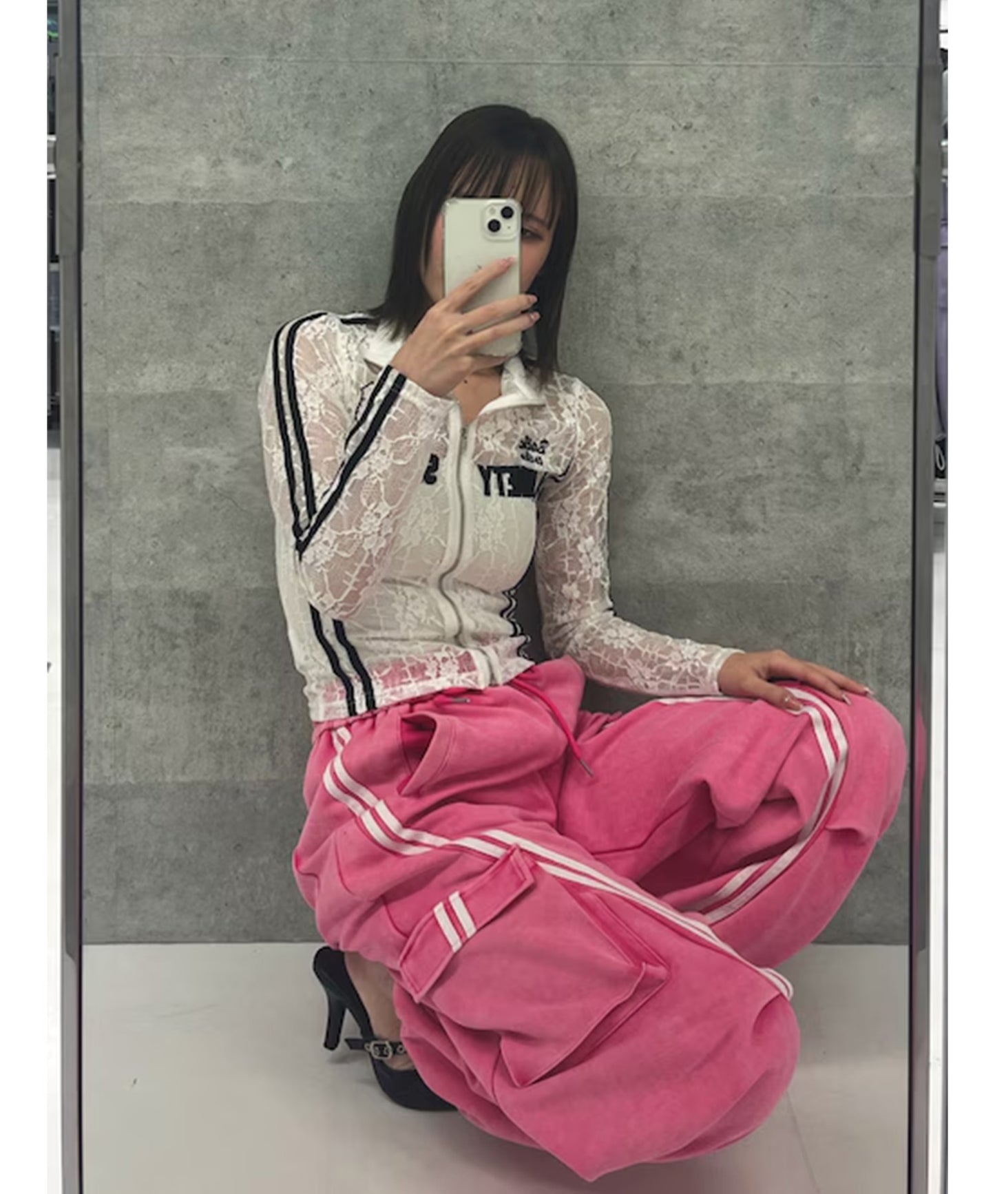 ウォッシュ加工 ライン スウェット カーゴパンツ 152-5807