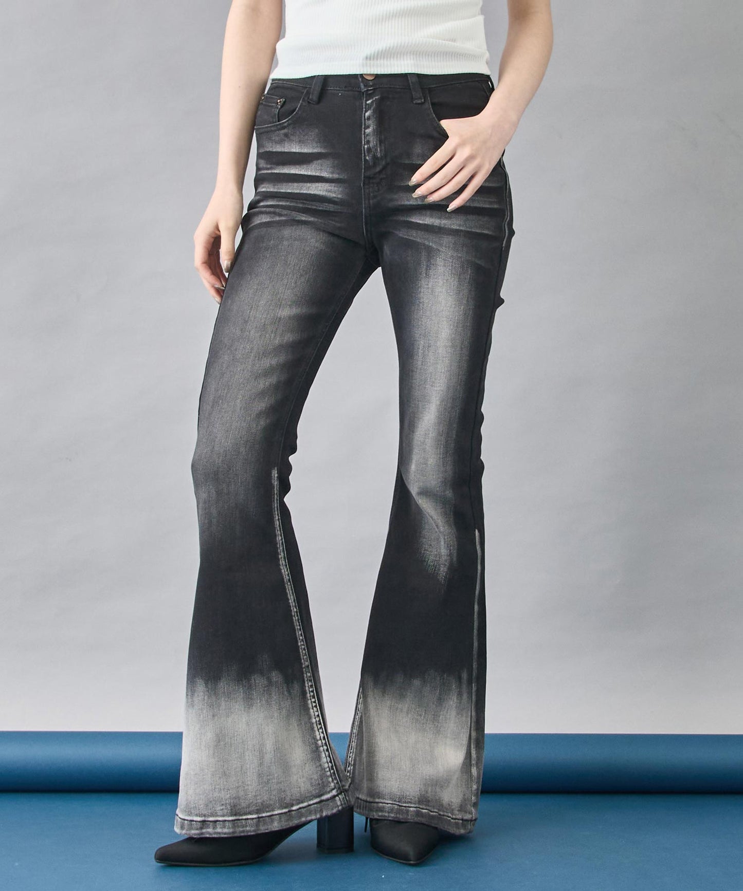 ストレッチ フレア デニム パンツ 152-5829