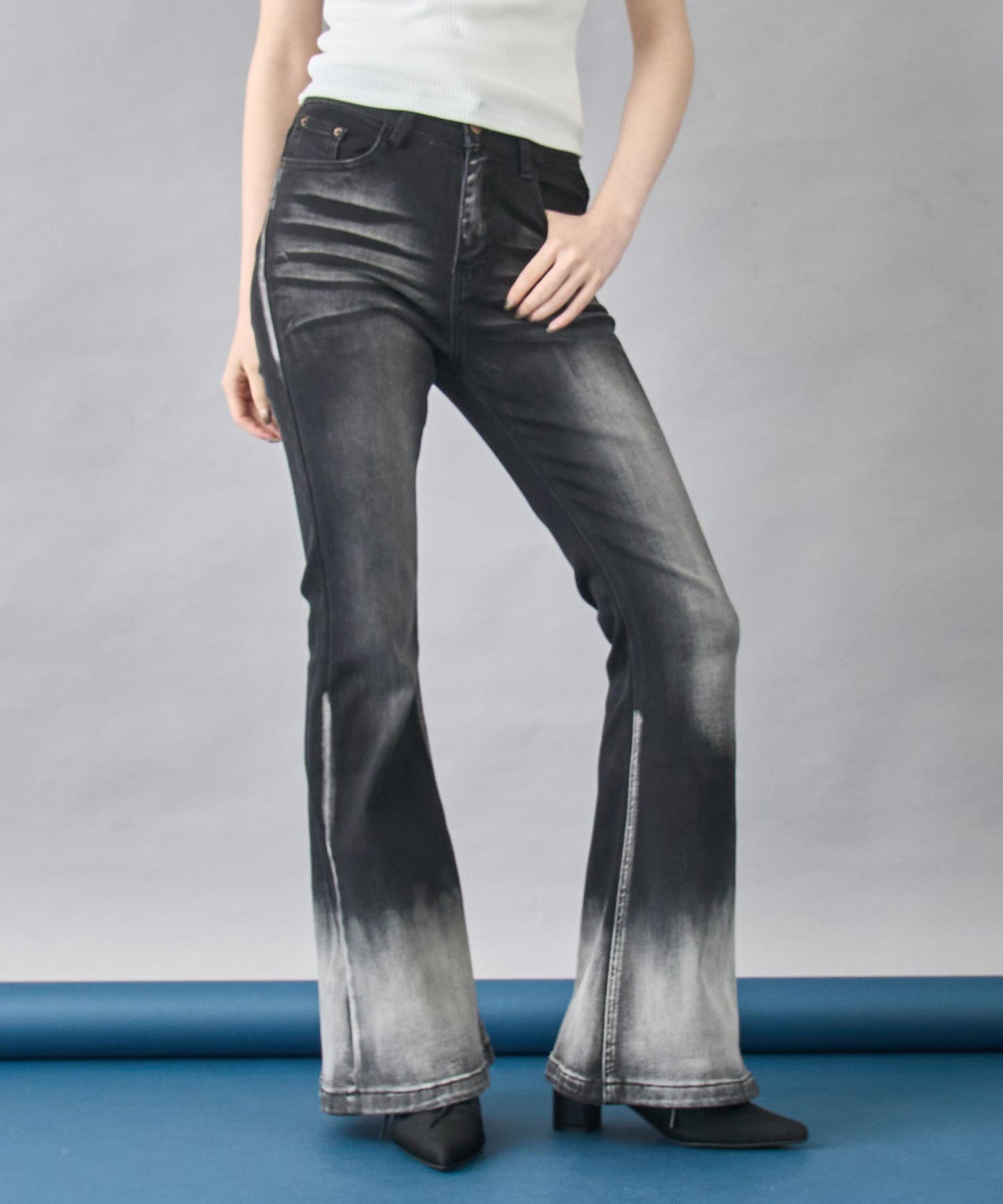 ストレッチ フレア デニム パンツ 152-5829