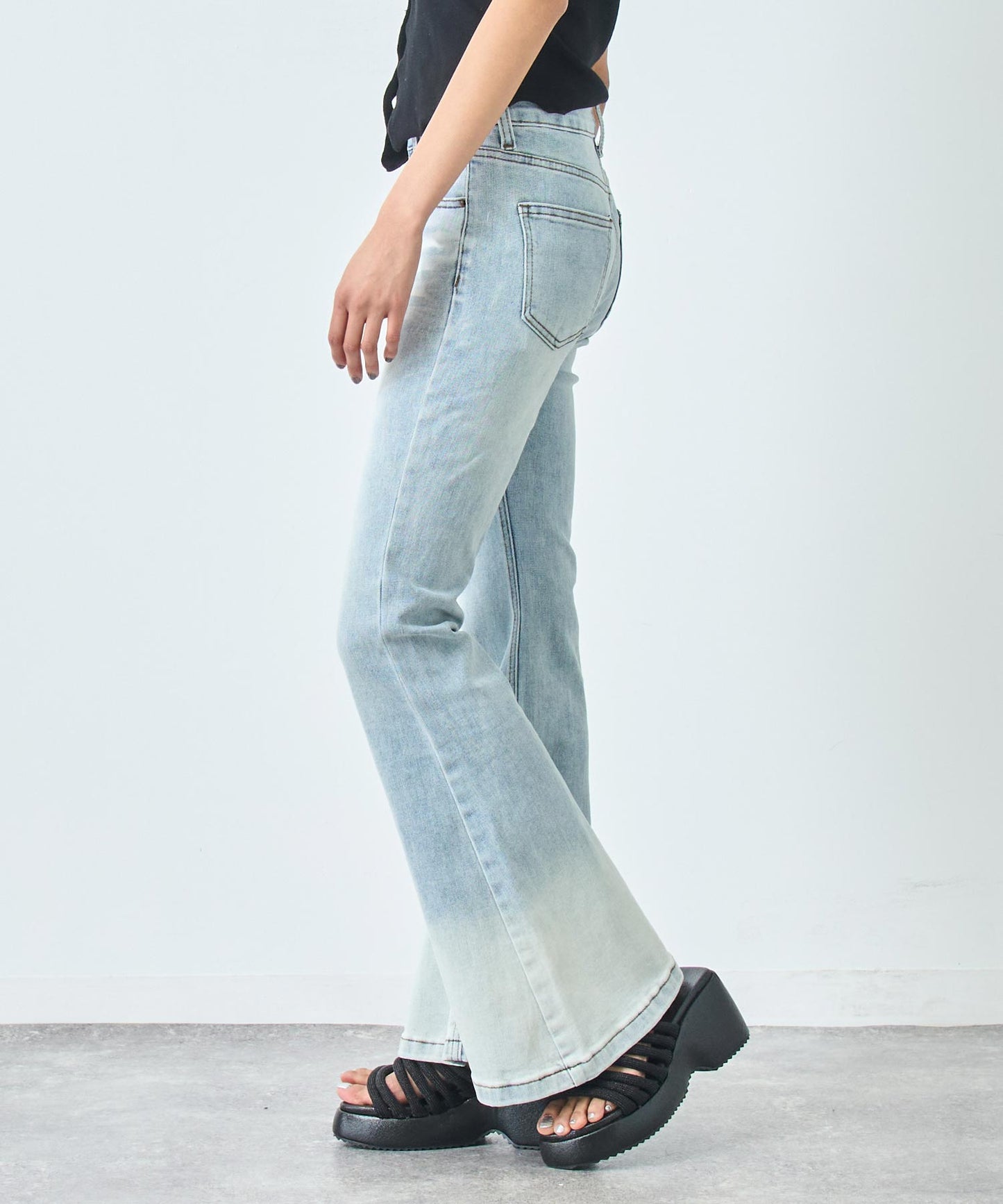 ストレッチ フレア デニム パンツ 152-5829