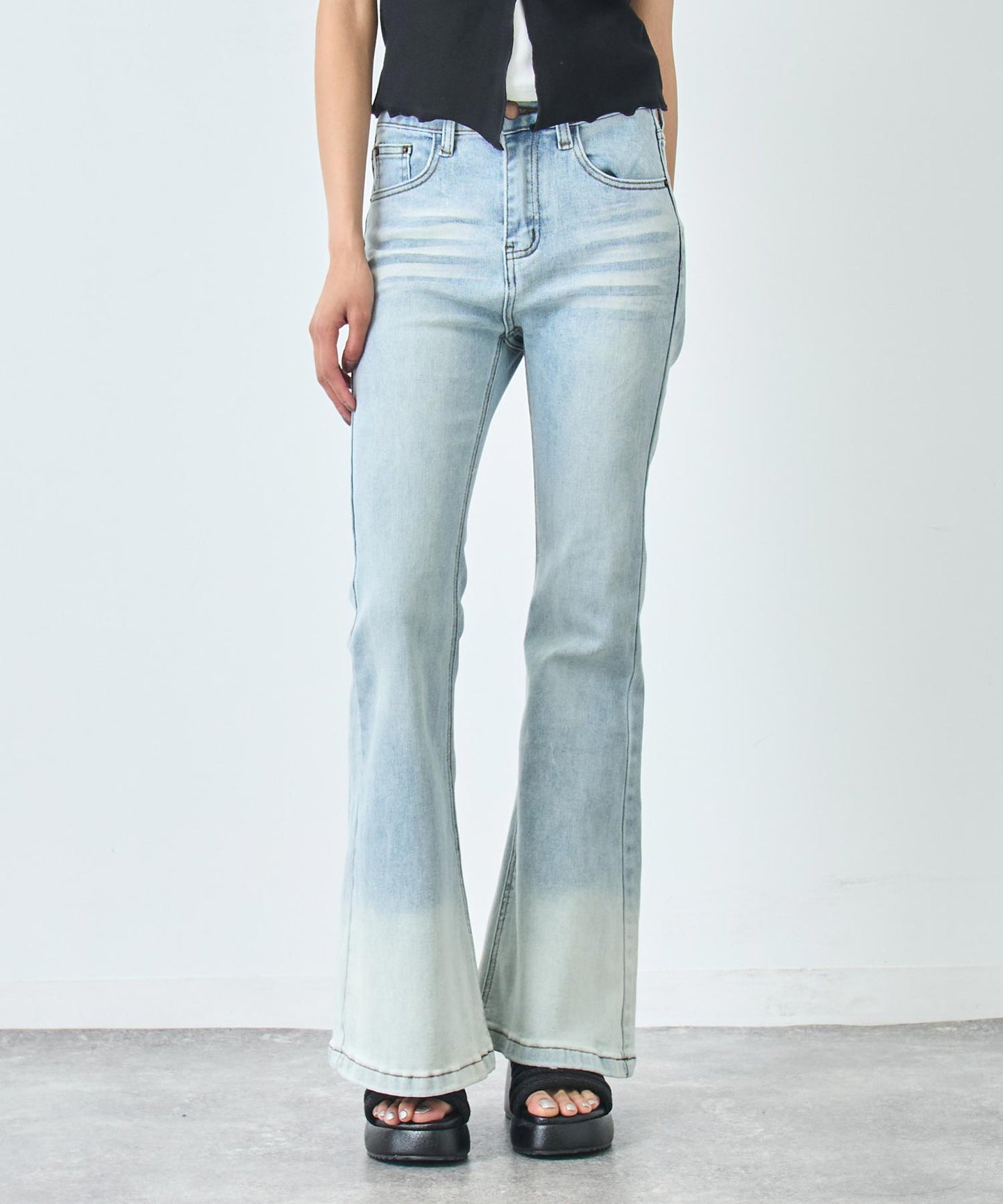 ストレッチ フレア デニム パンツ 152-5829