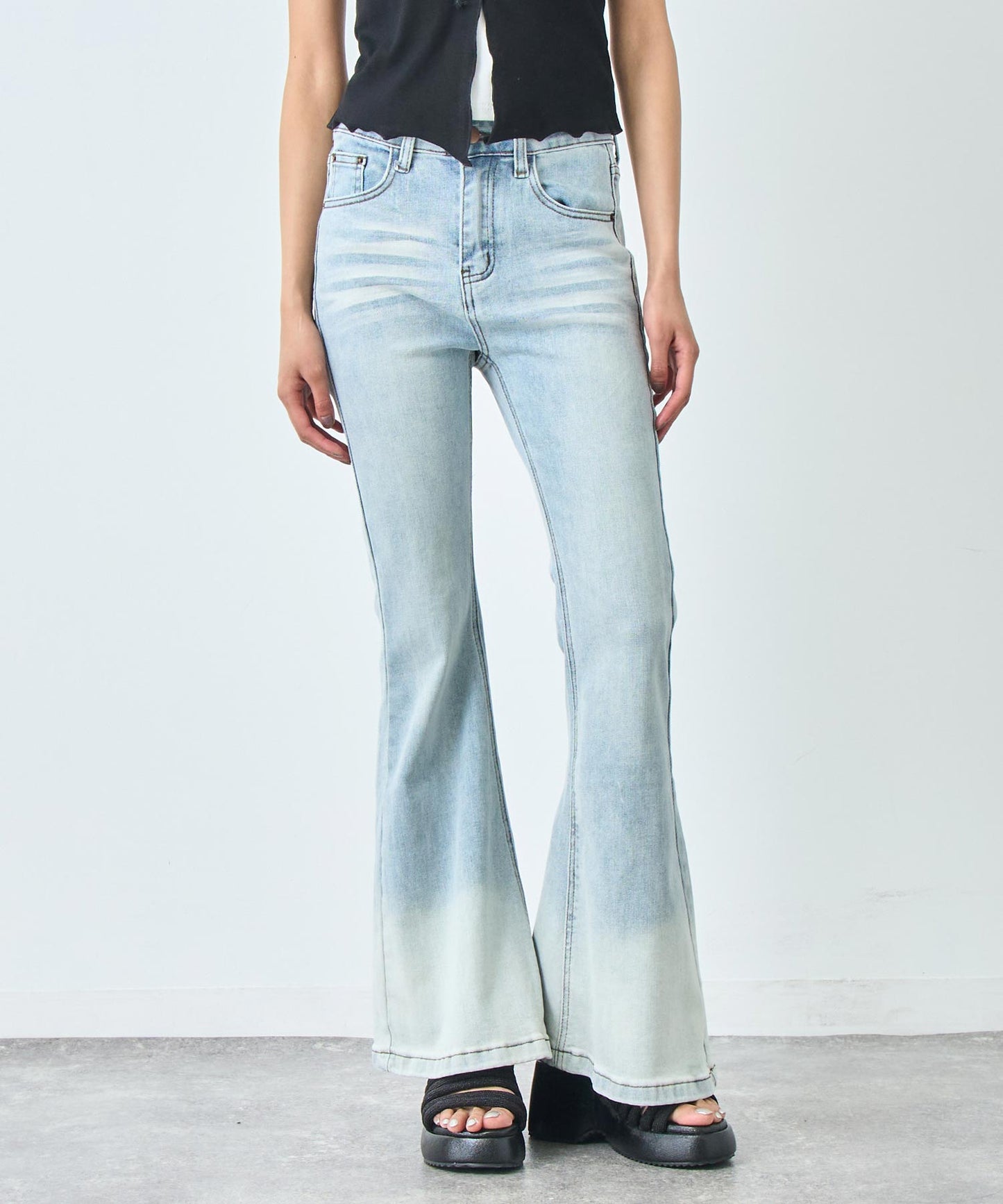 ストレッチ フレア デニム パンツ 152-5829