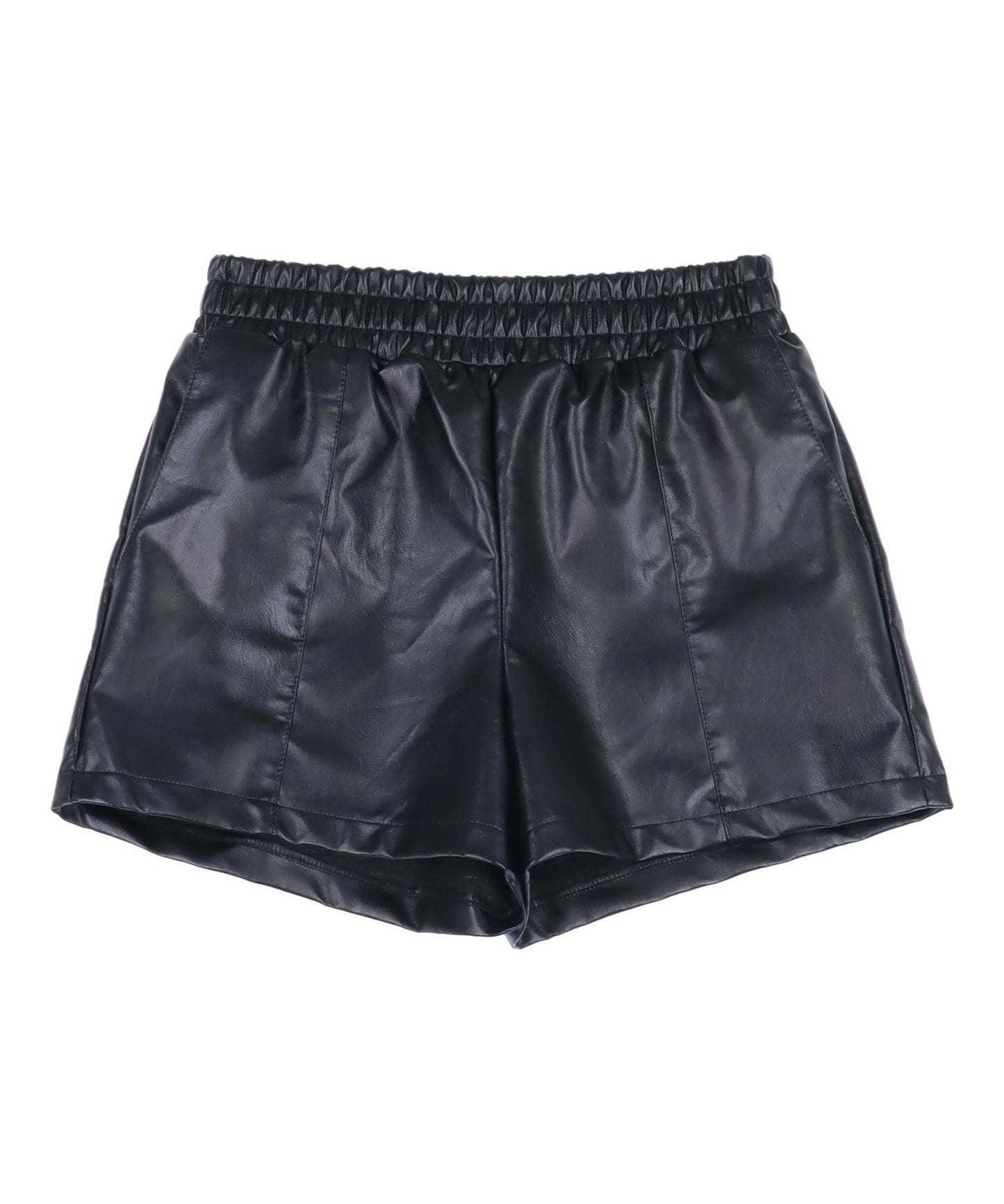 ウエスト ゴム フェイク レザー ショートパンツ 152-5935