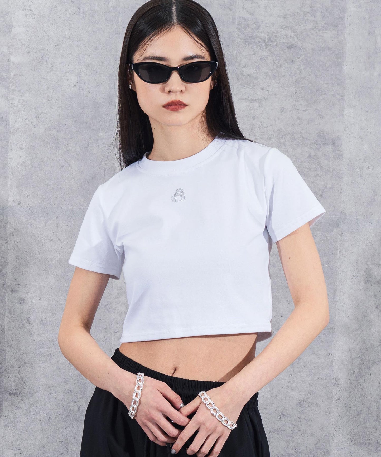 ラインストーン ロゴ ミニ Tシャツ 153-5657