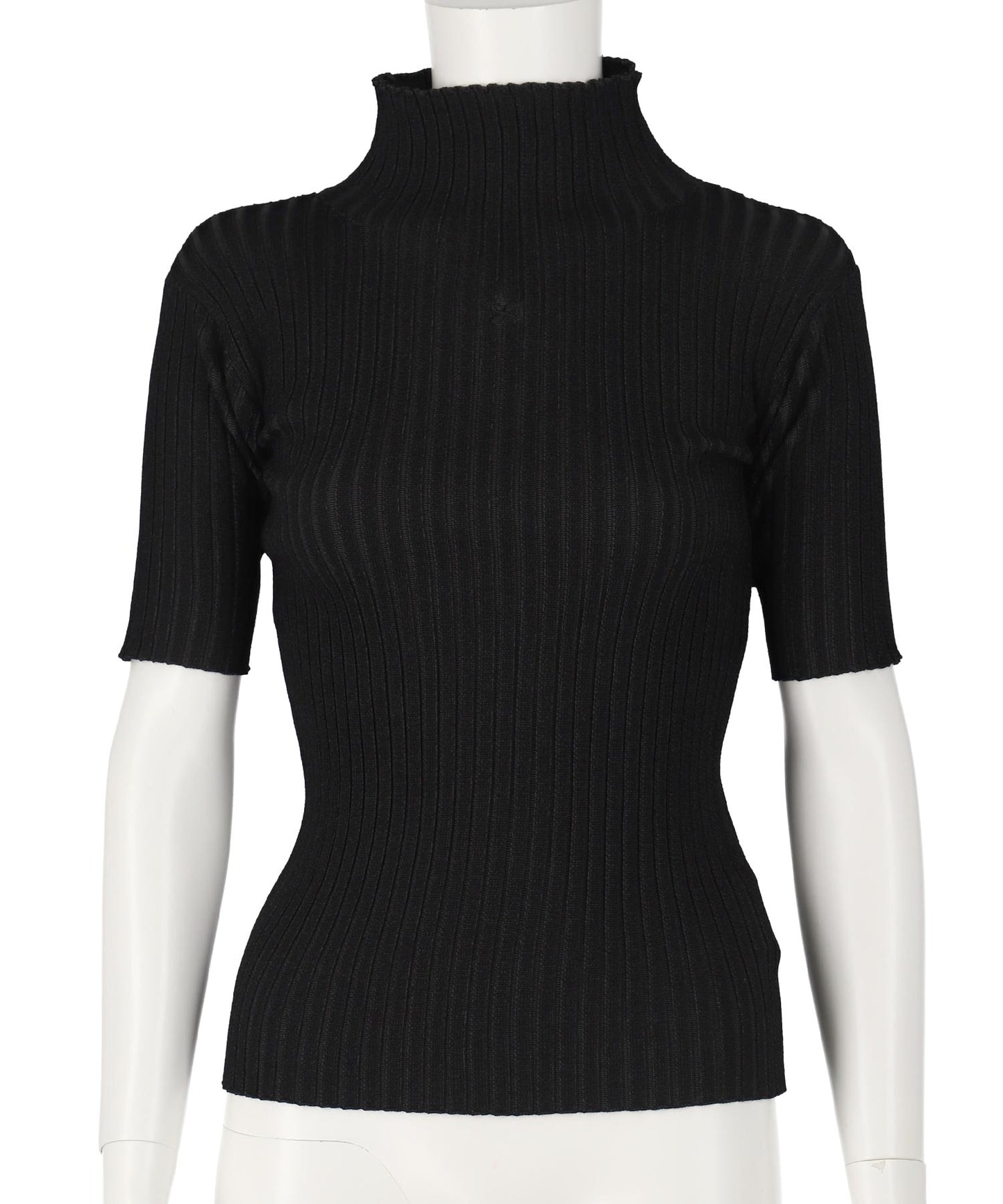 リブニット モックネック トップス 153-5688