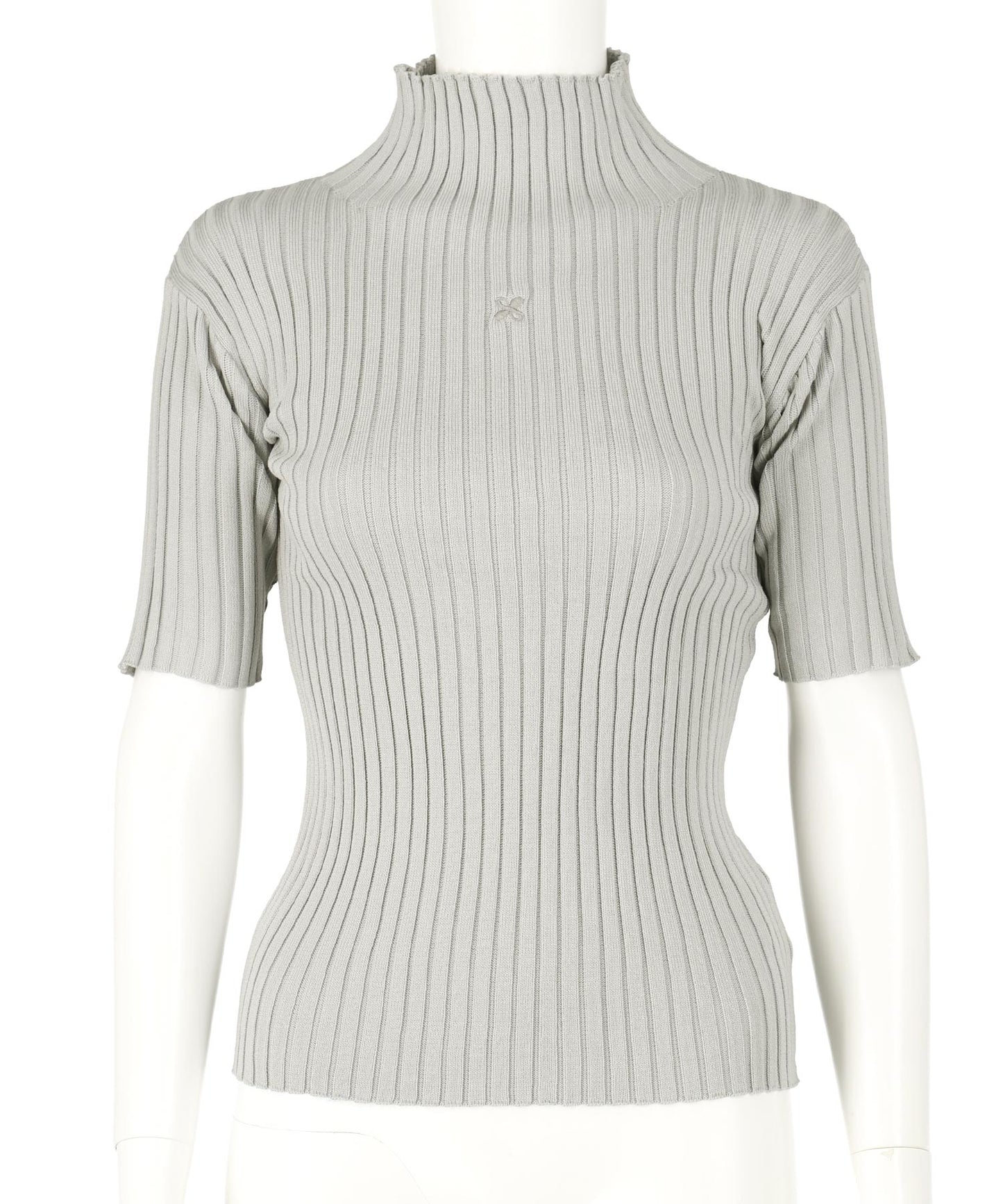 リブニット モックネック トップス 153-5688