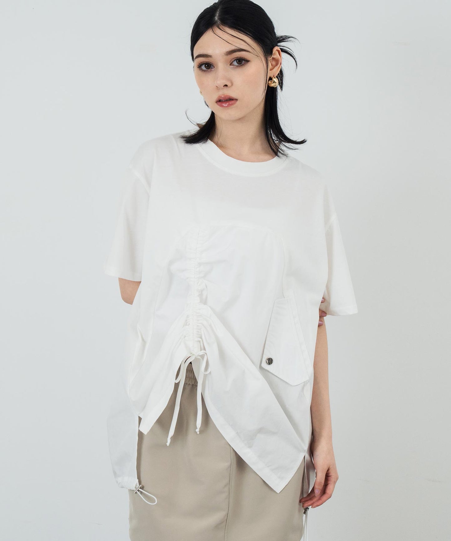 ドロスト ドッキング デザイン Tシャツ 153-5701