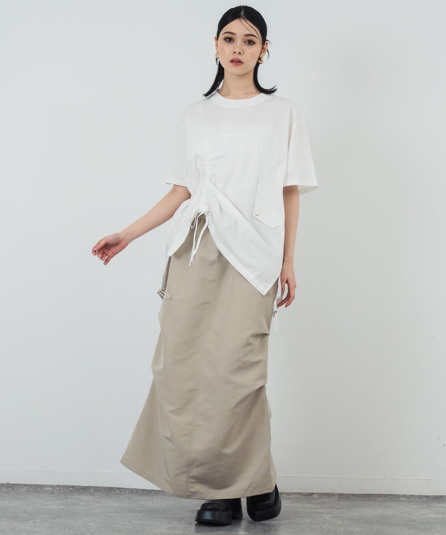 ドロスト ドッキング デザイン Tシャツ 153-5701