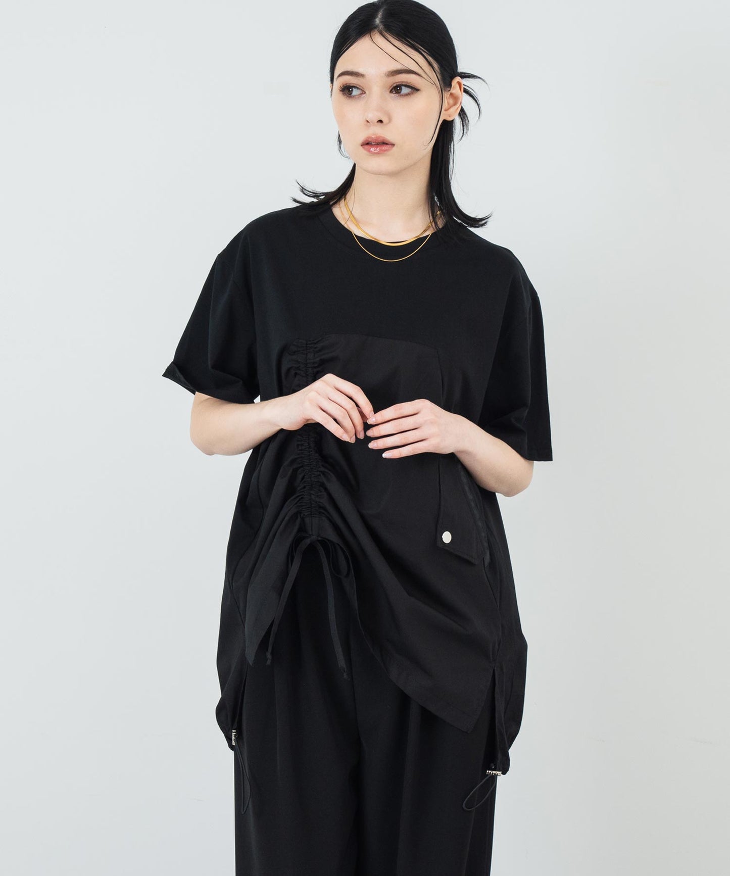 ドロスト ドッキング デザイン Tシャツ 153-5701