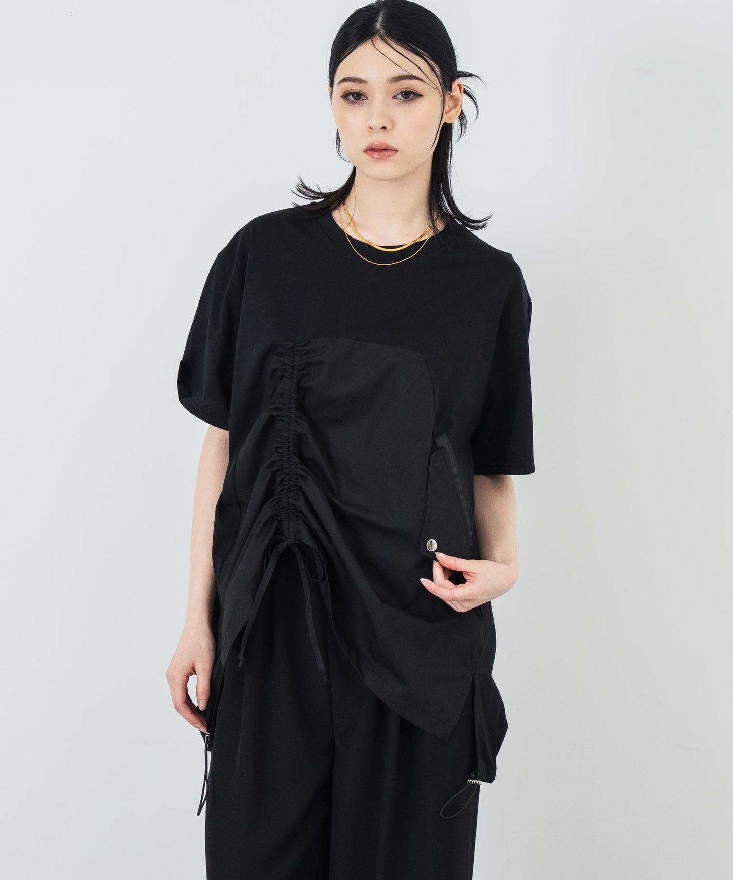 ドロスト ドッキング デザイン Tシャツ 153-5701