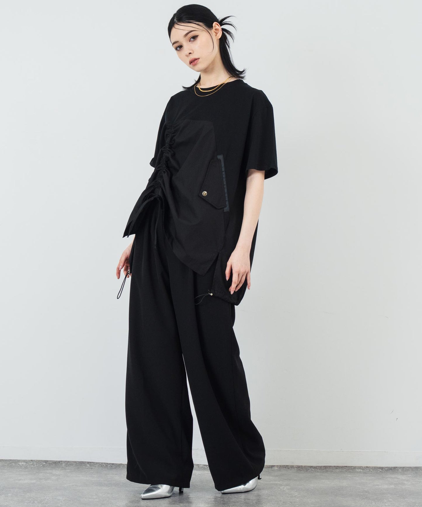 ドロスト ドッキング デザイン Tシャツ 153-5701