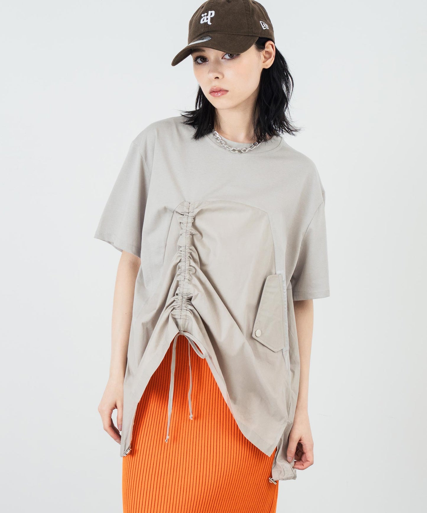 ドロスト ドッキング デザイン Tシャツ 153-5701