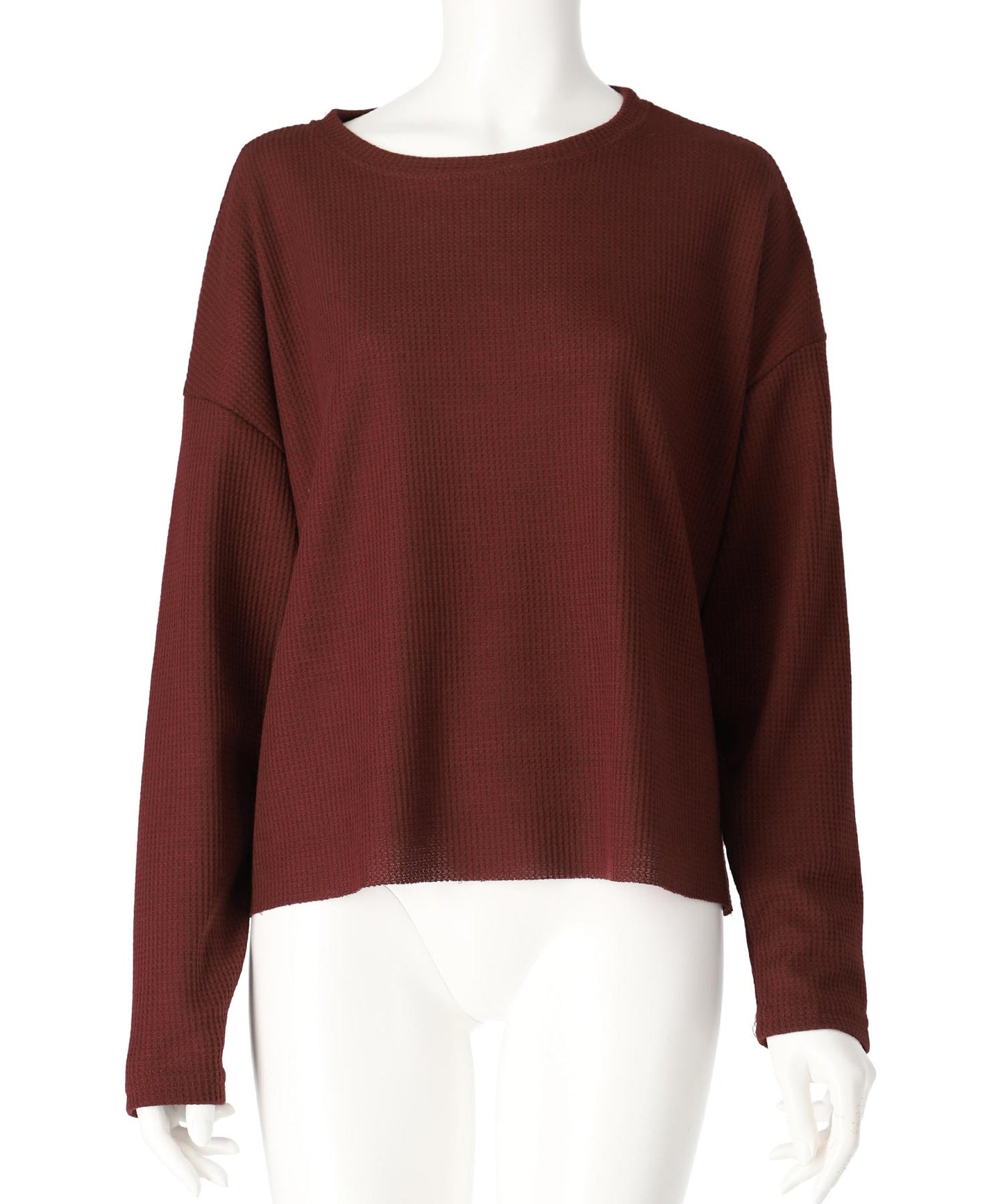 クルーネック ワッフル ロングスリーブ Tシャツ 長袖 153-5720