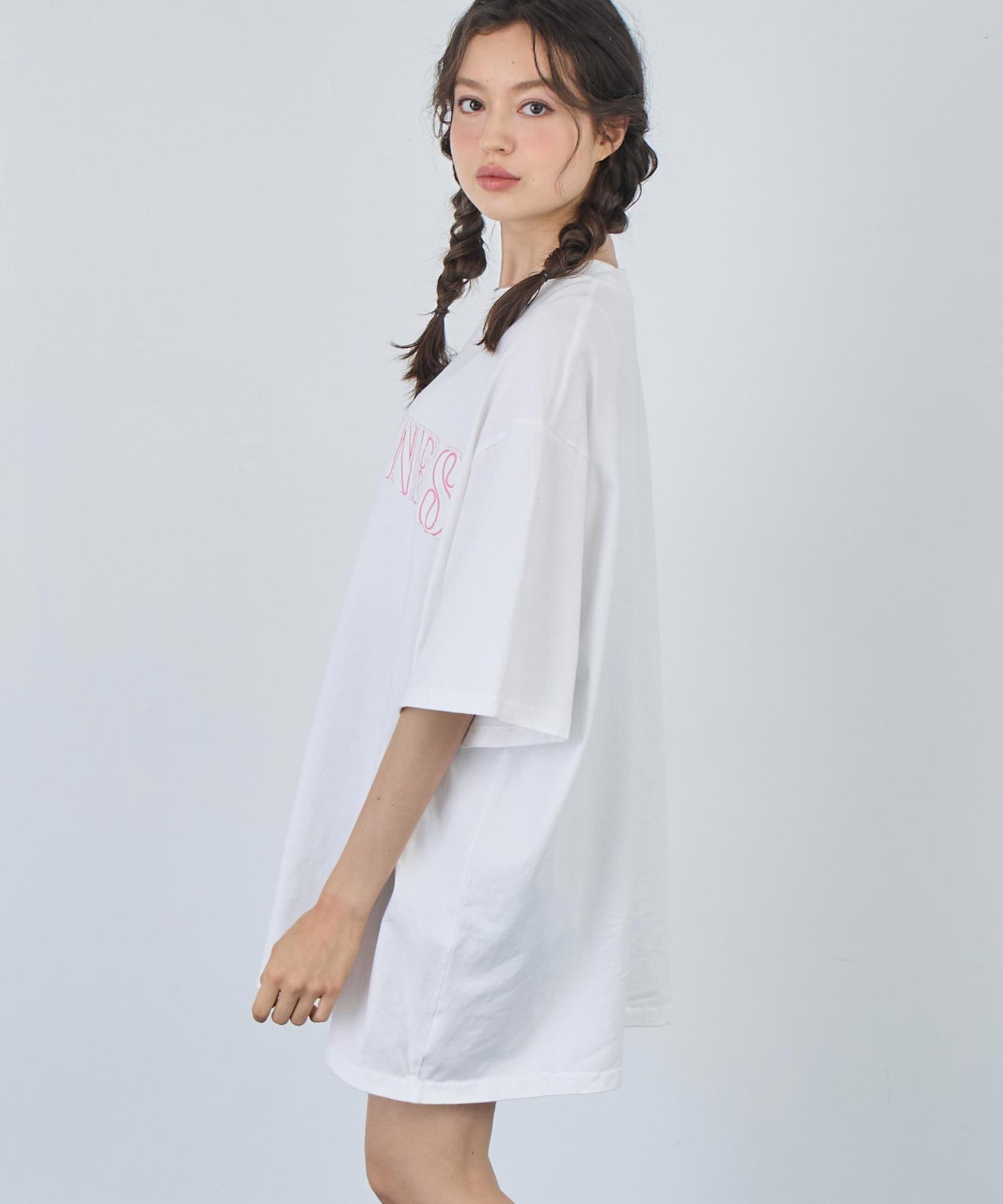 リメイク風 ステッチ ロゴ ビッグシルエット Tシャツ 153-5742