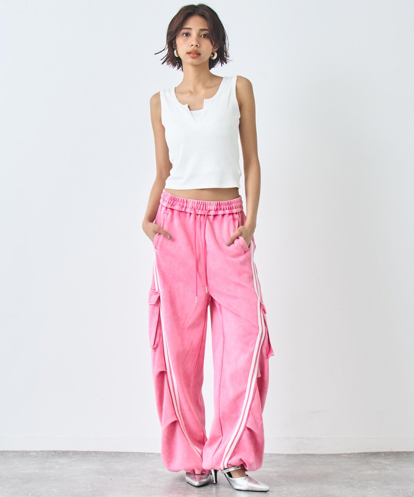 重ね着風 リブ タンクトップ 153-5820