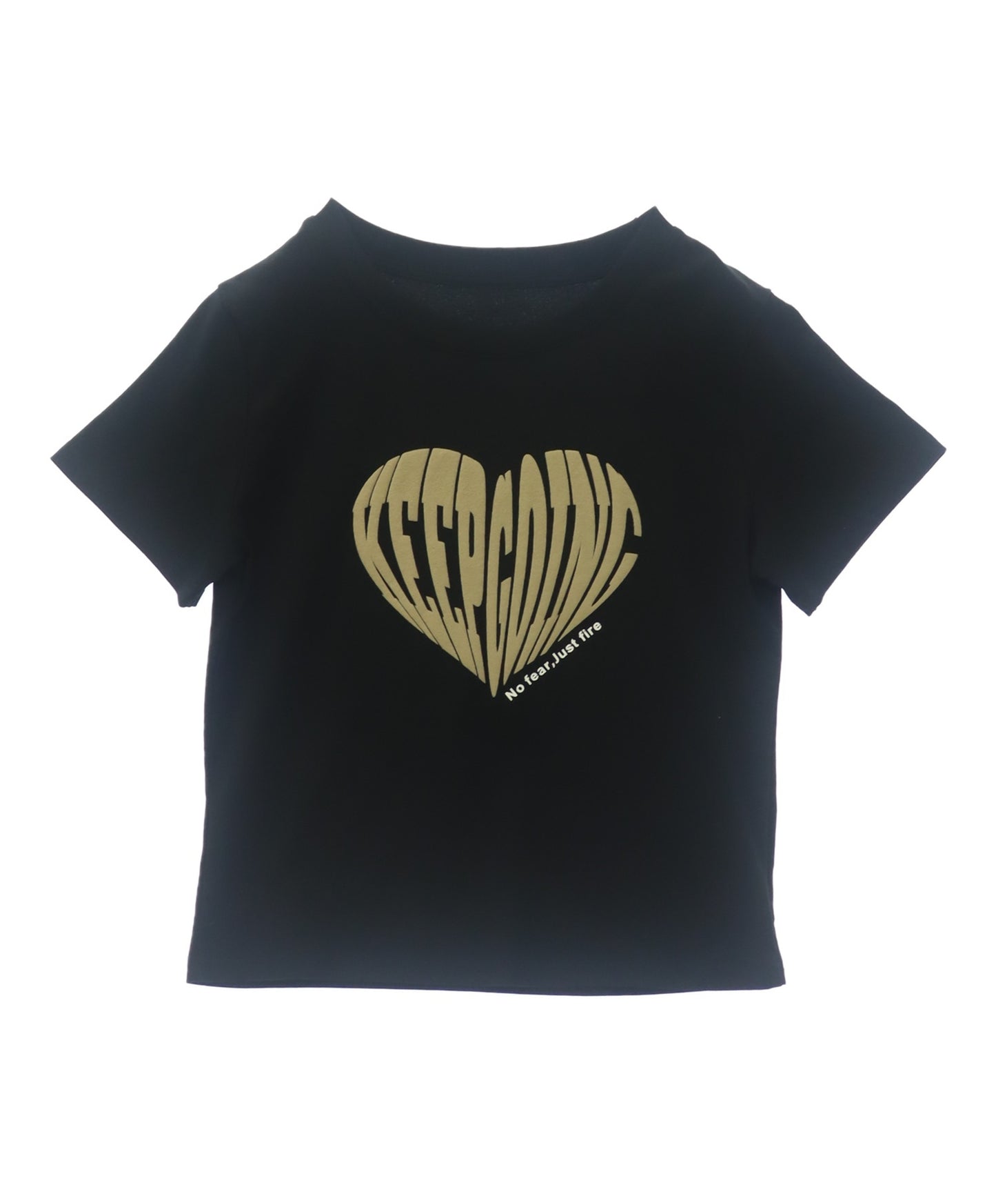 発泡 プリント ハート ロゴ タイト Tシャツ 153-5880