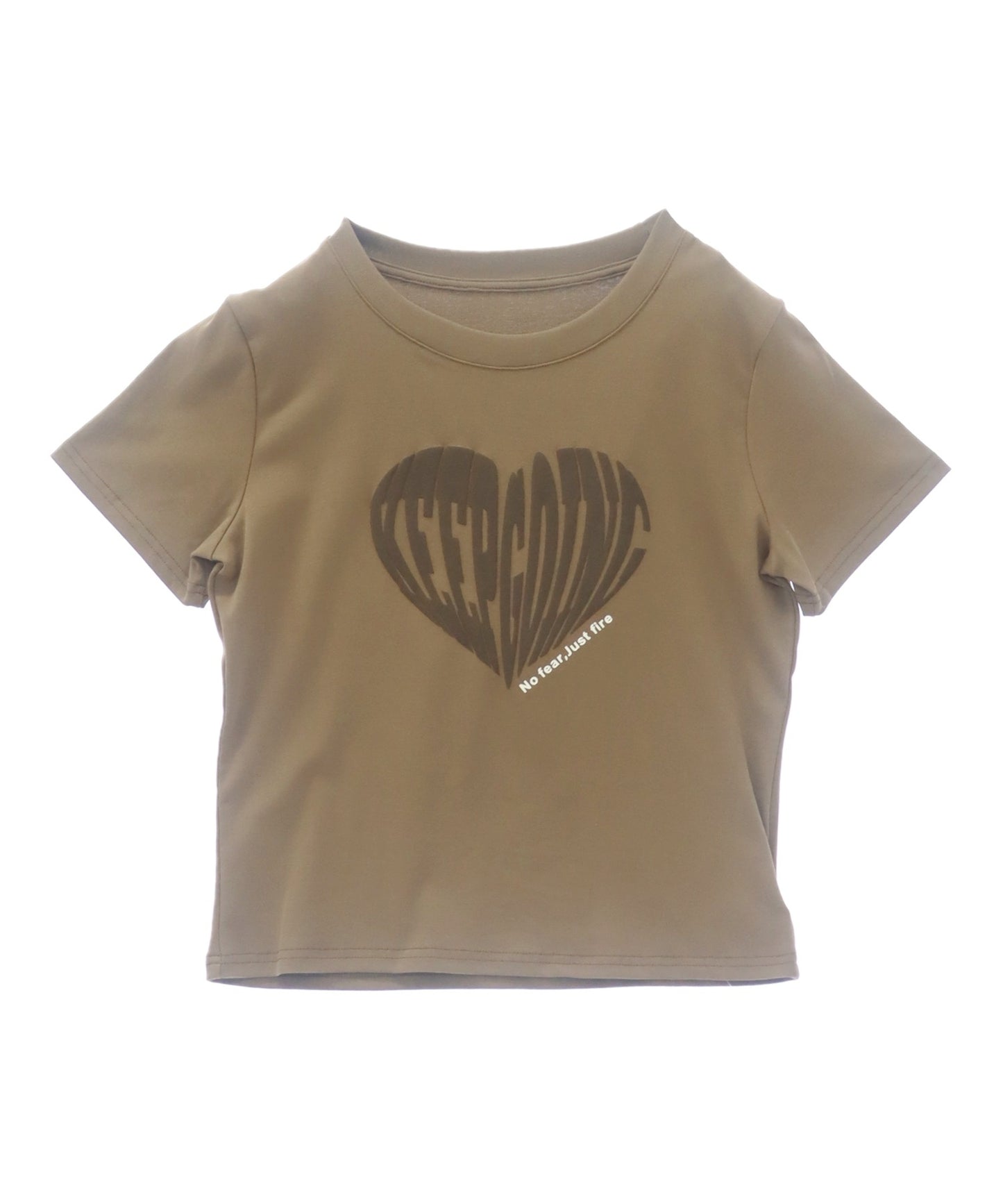 発泡 プリント ハート ロゴ タイト Tシャツ 153-5880