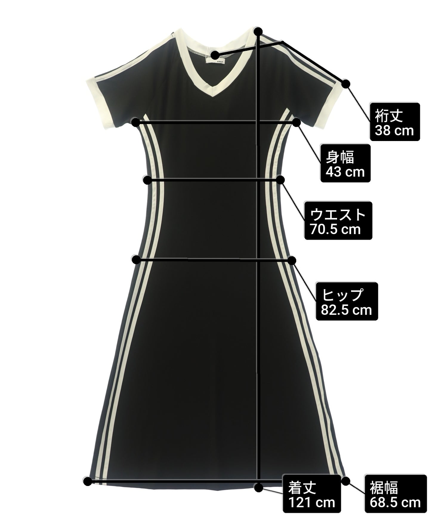 細見え サイド ライン ワンピース 157-5886