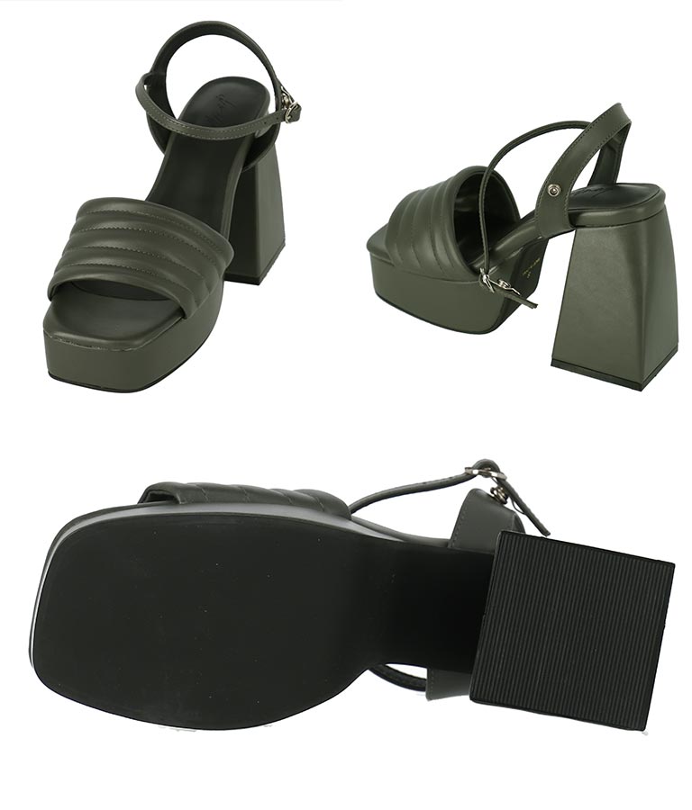 キルティングデザイン厚底サンダル 799-8753