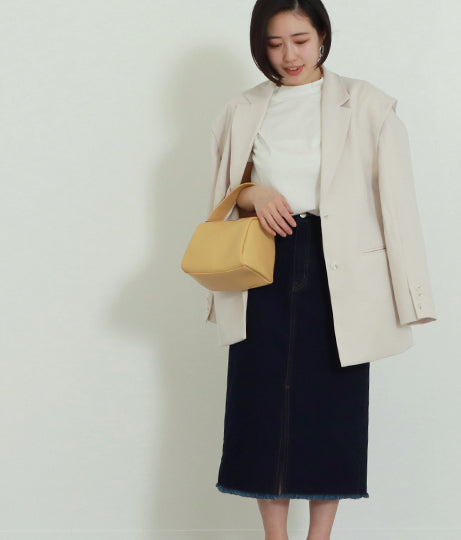 【低身長向けサイズ】ミモレ丈 タイト デニム スカート 83863
