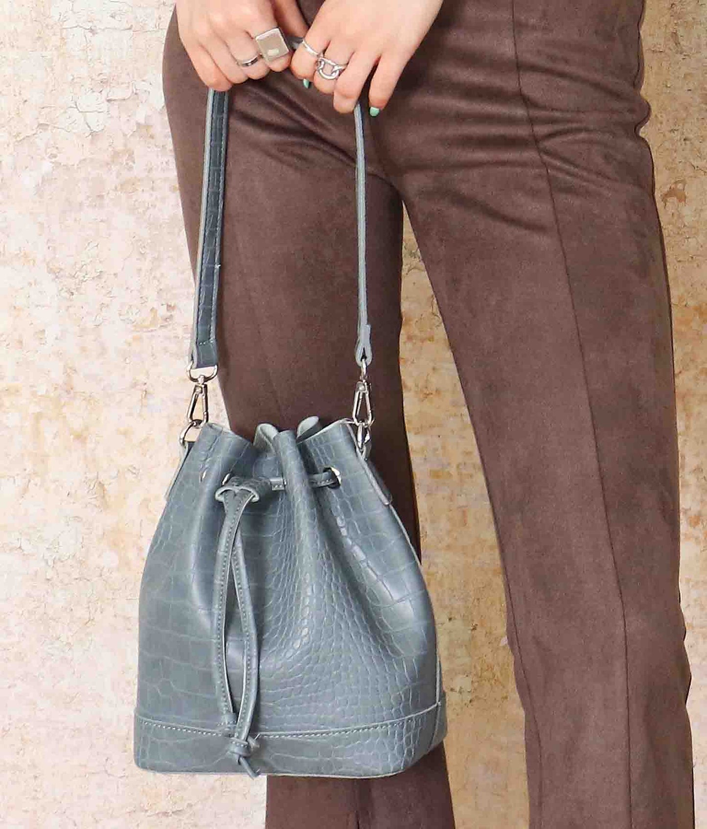 2WAY ショルダー クロコ調 バッグ 159-4703