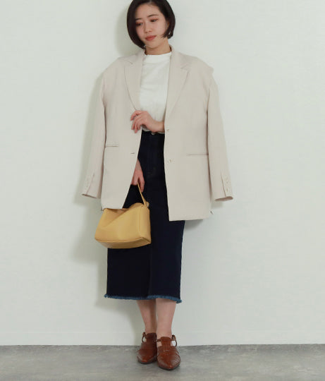 【低身長向けサイズ】ミモレ丈 タイト デニム スカート 83863