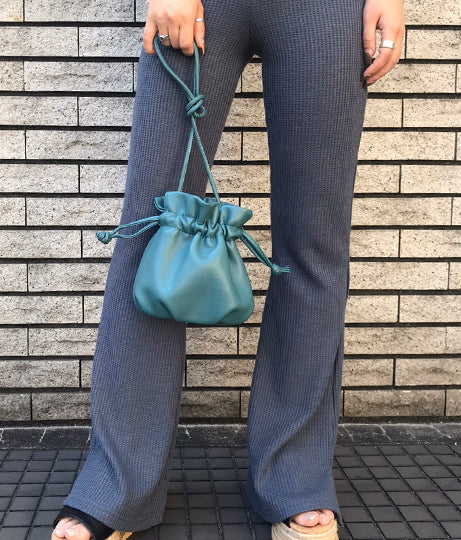 フェイクレザーミニ巾着 バッグ 159-4701