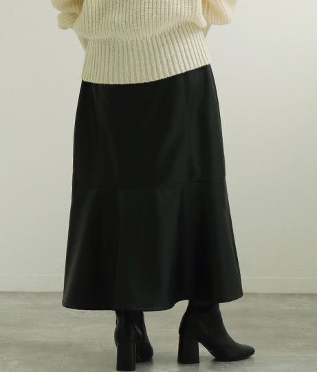 【低身長向けサイズ】フェイクレザー マーメイド スカート 83846