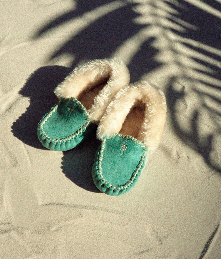 【KIDS】パームツリー 刺繍 モカシン シューズ 859-5195