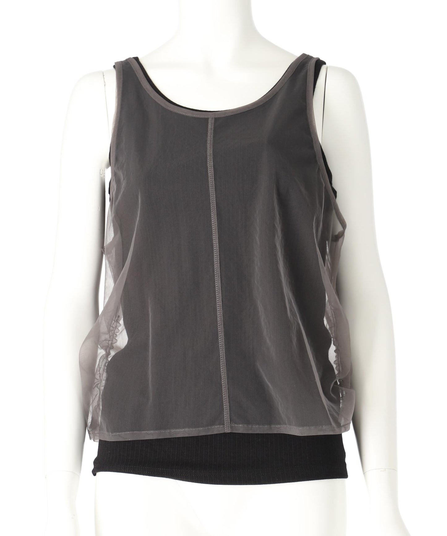 チュール レイヤード リブ タンクトップ 363-9654