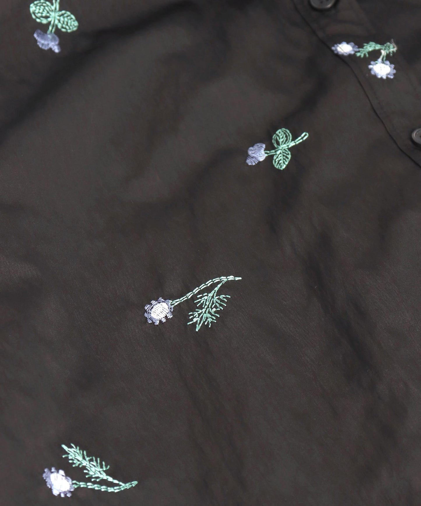 タフタ フラワー 刺繍 ハーフスリーブ ブラウス 363-9662