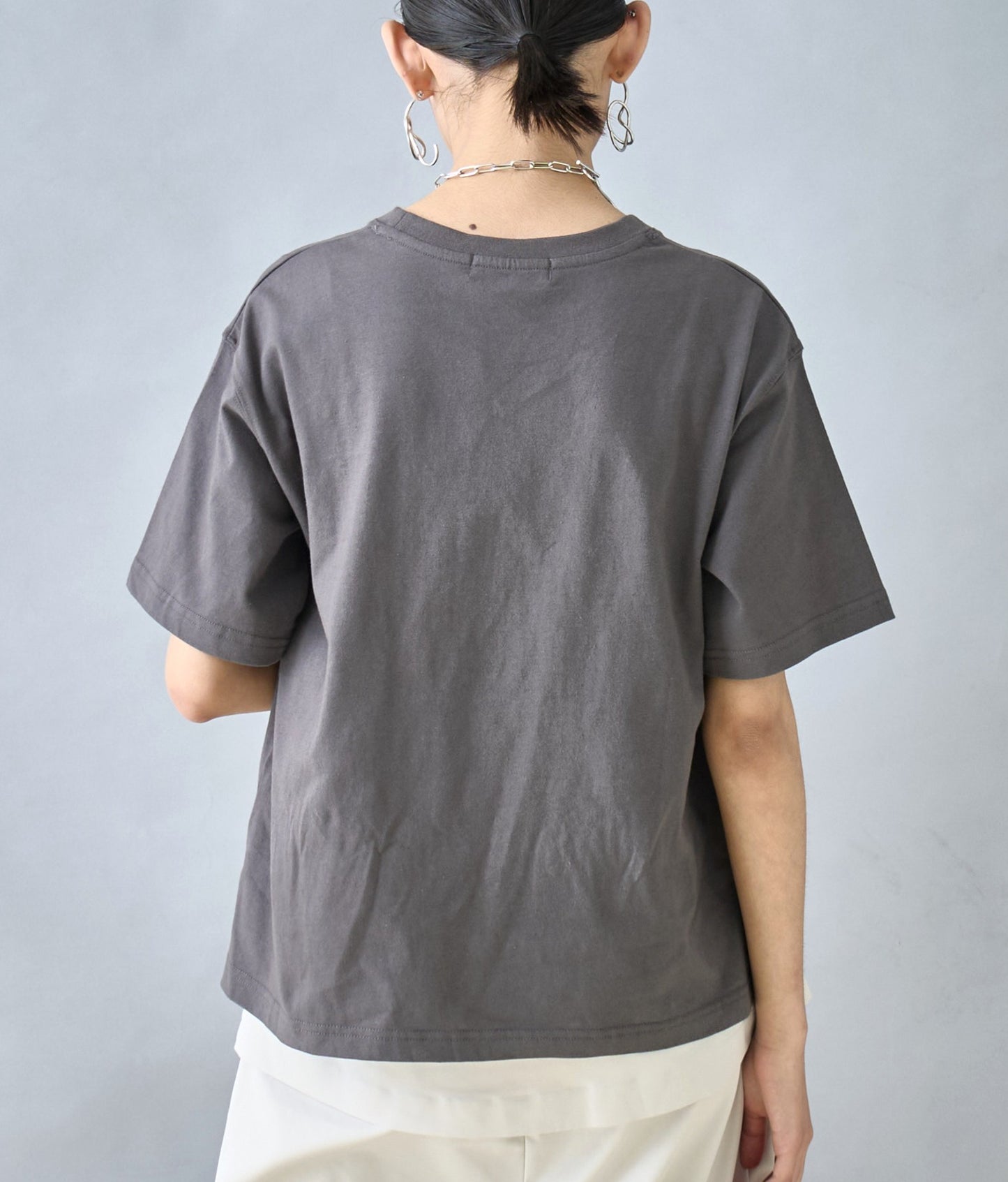 USAコットン シンプル クルーネック Tシャツ 363-9671