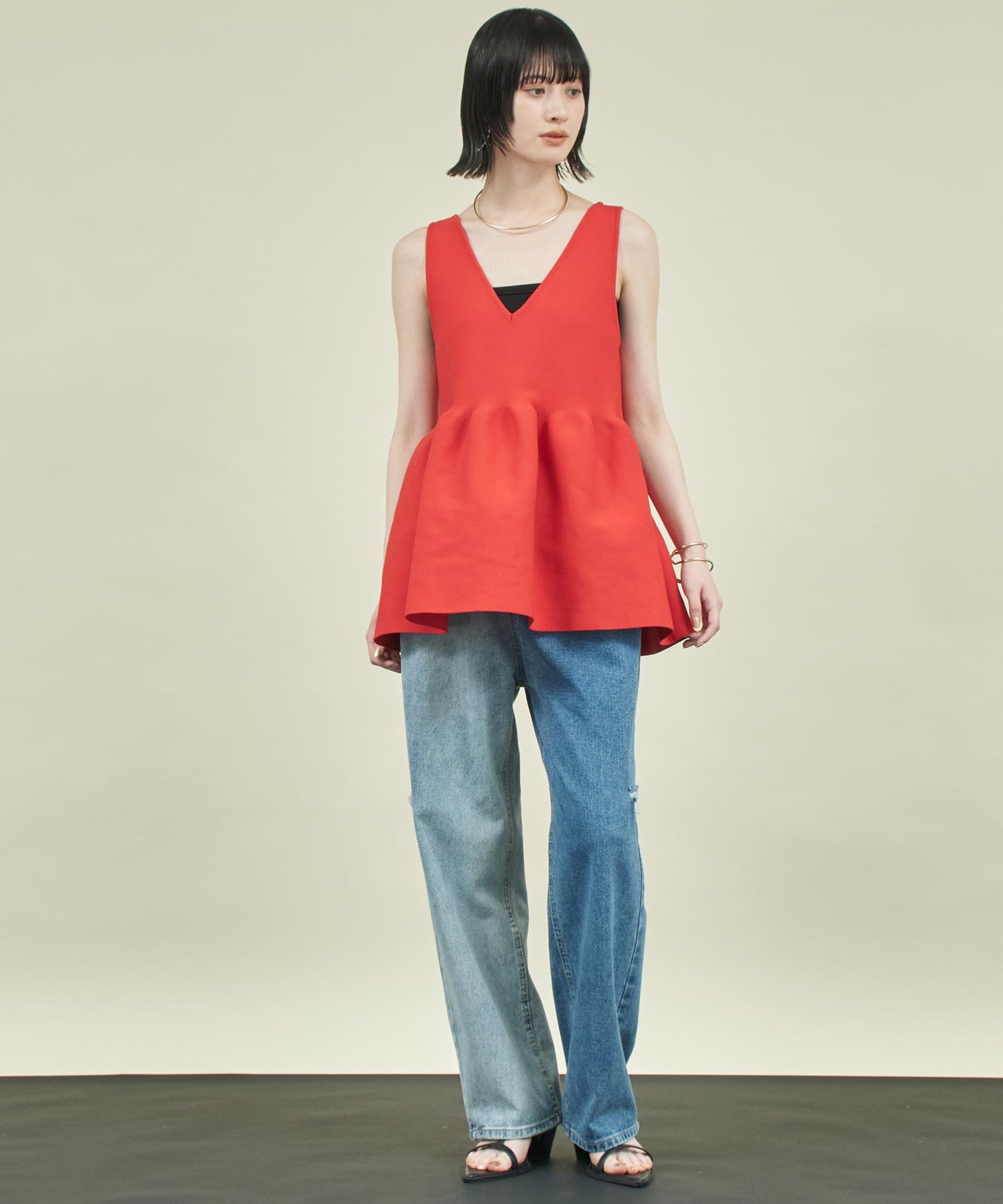 ドライタッチ ペプラム タンクトップ 363-9703