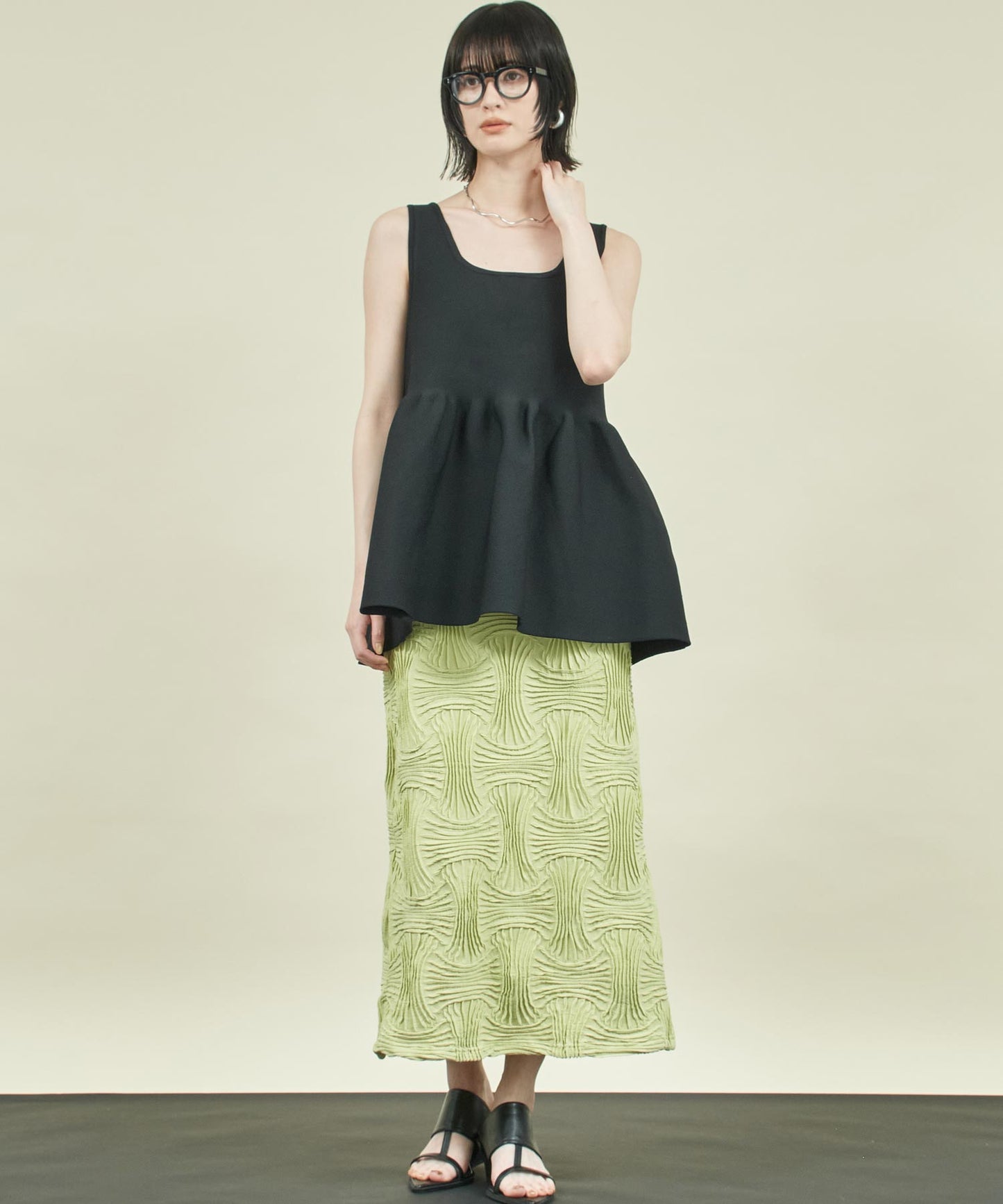 ドライタッチ ペプラム タンクトップ 363-9703