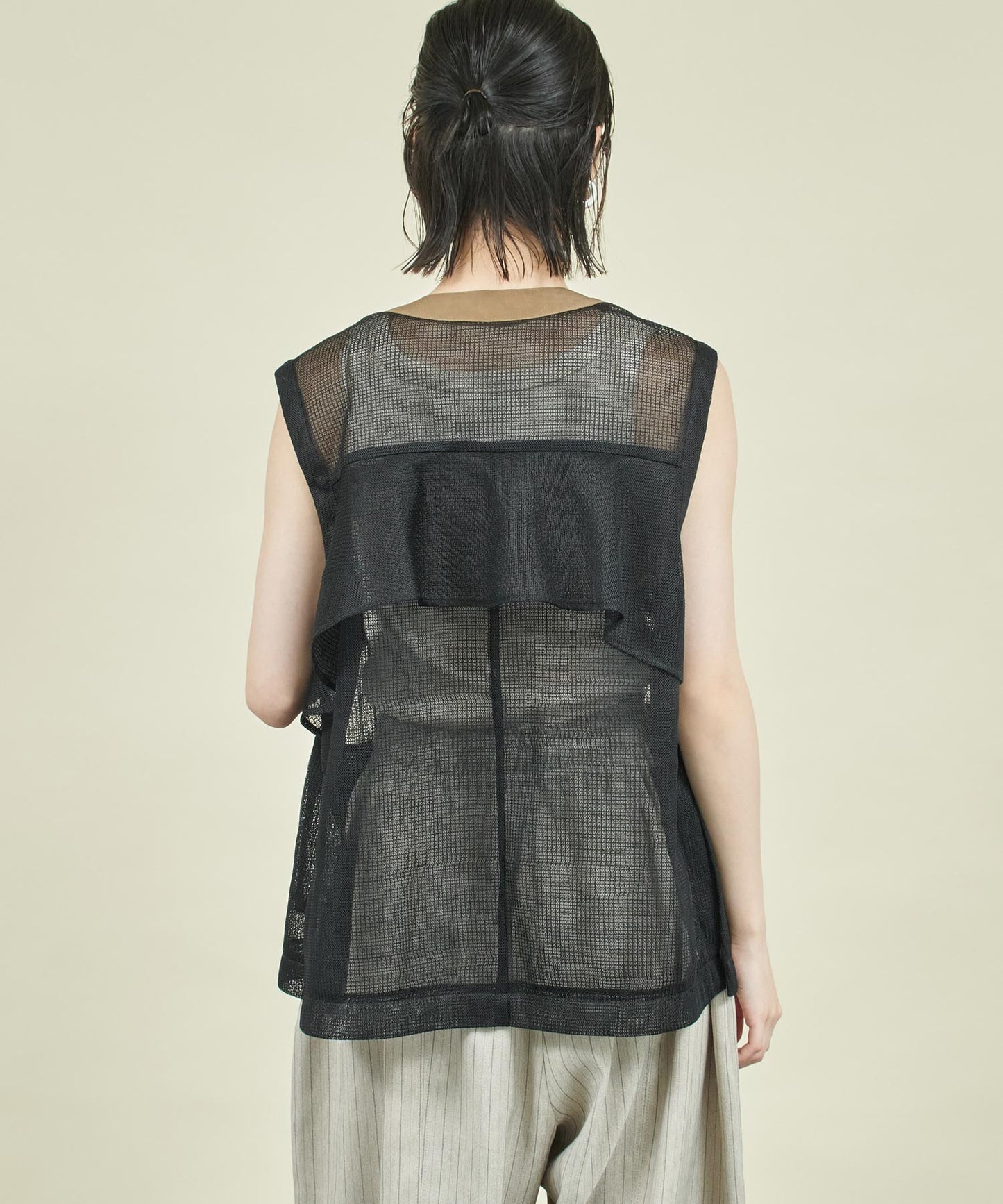 EimeeLaw バックフリル アウトポケット メッシュジレ 364-9706