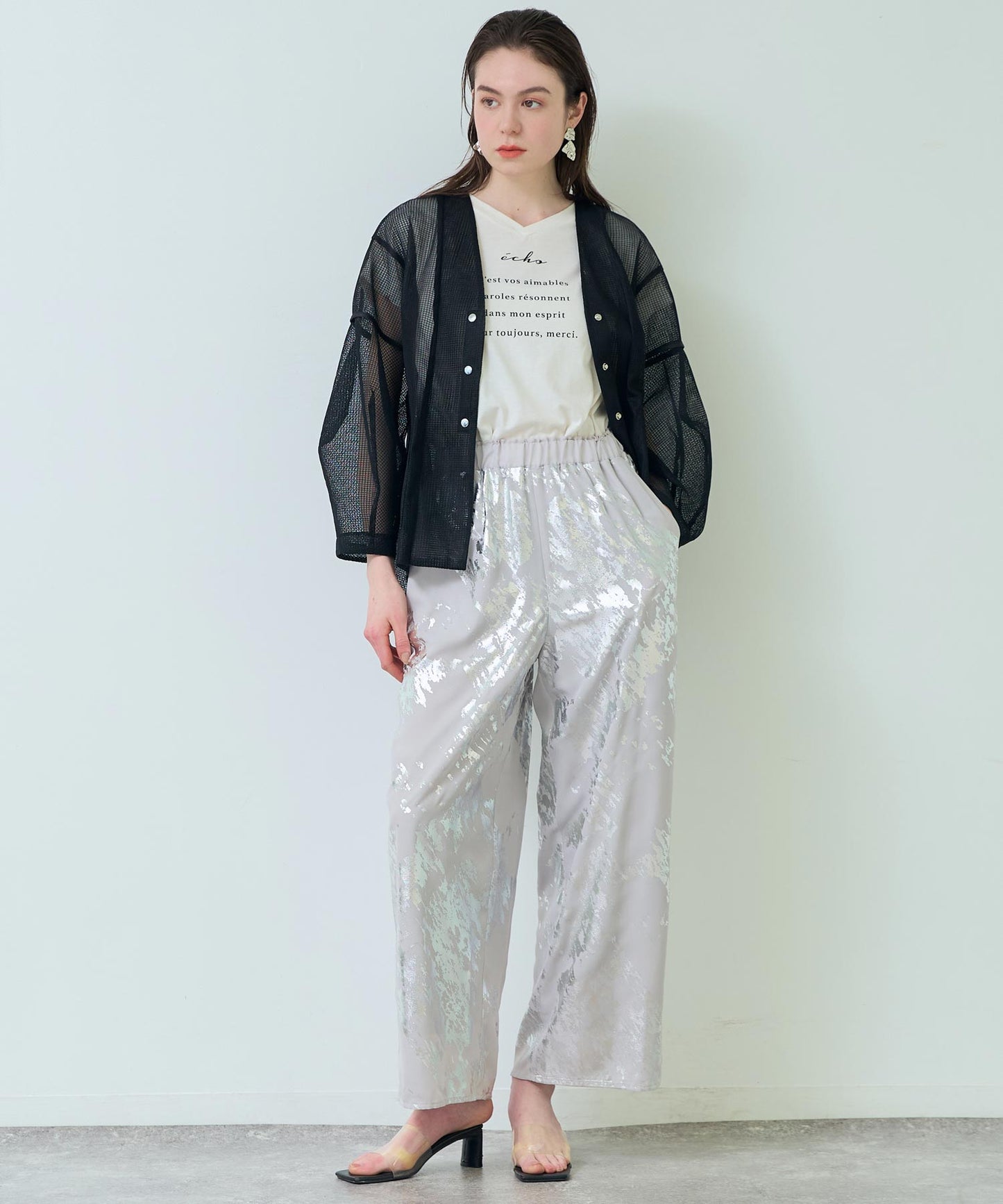 Eimee Law メッシュ コクーン スリーブ ジャケット 365-9684