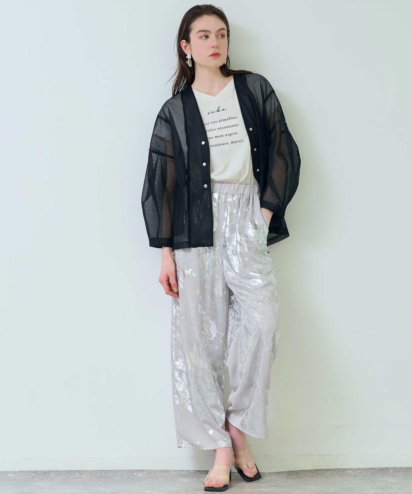Eimee Law メッシュ コクーン スリーブ ジャケット 365-9684