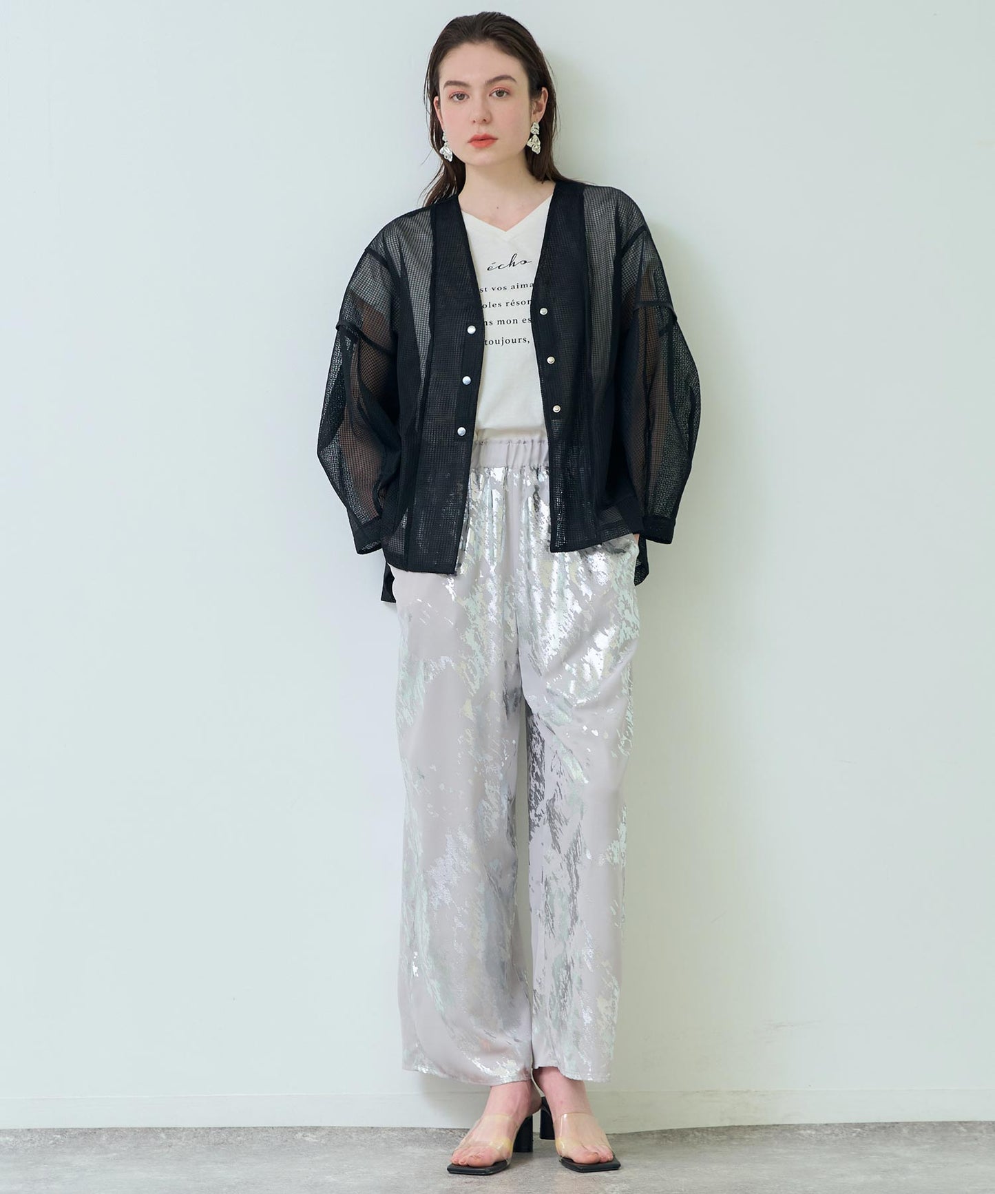 Eimee Law メッシュ コクーン スリーブ ジャケット 365-9684