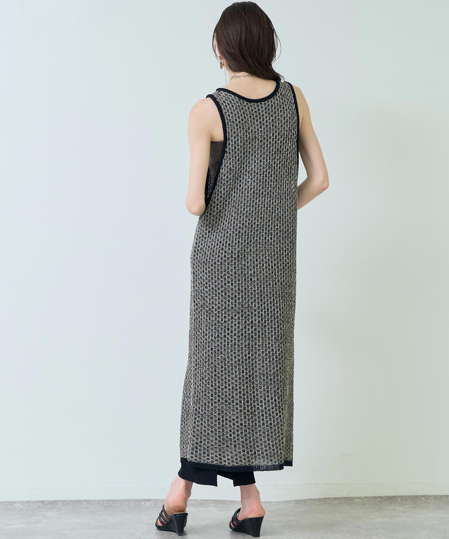 2WAY ミックスニット ジレ ワンピース 367-9652