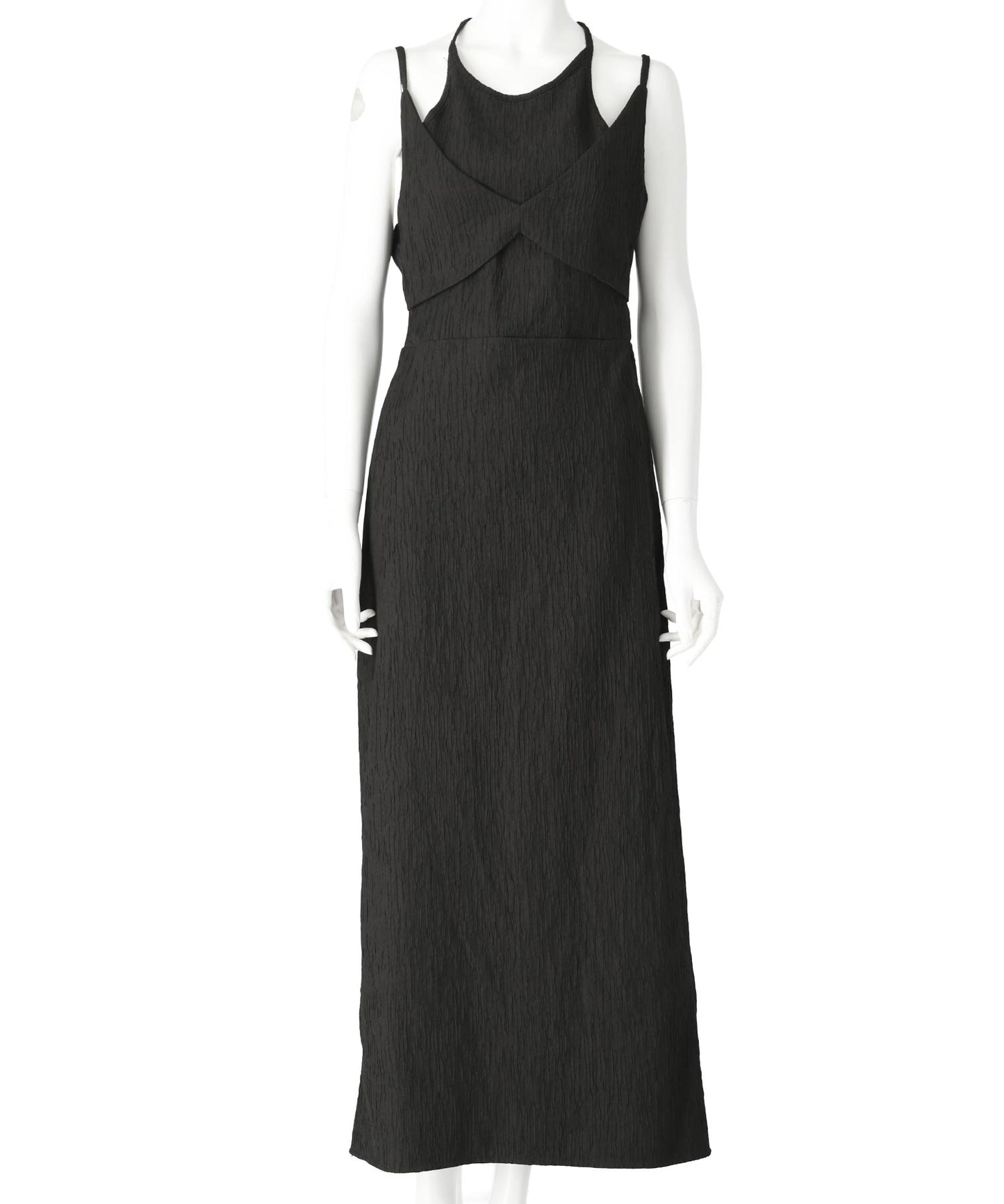 楊柳 プリーツ アメリカンスリーブ レイヤード ワンピース 367-9689