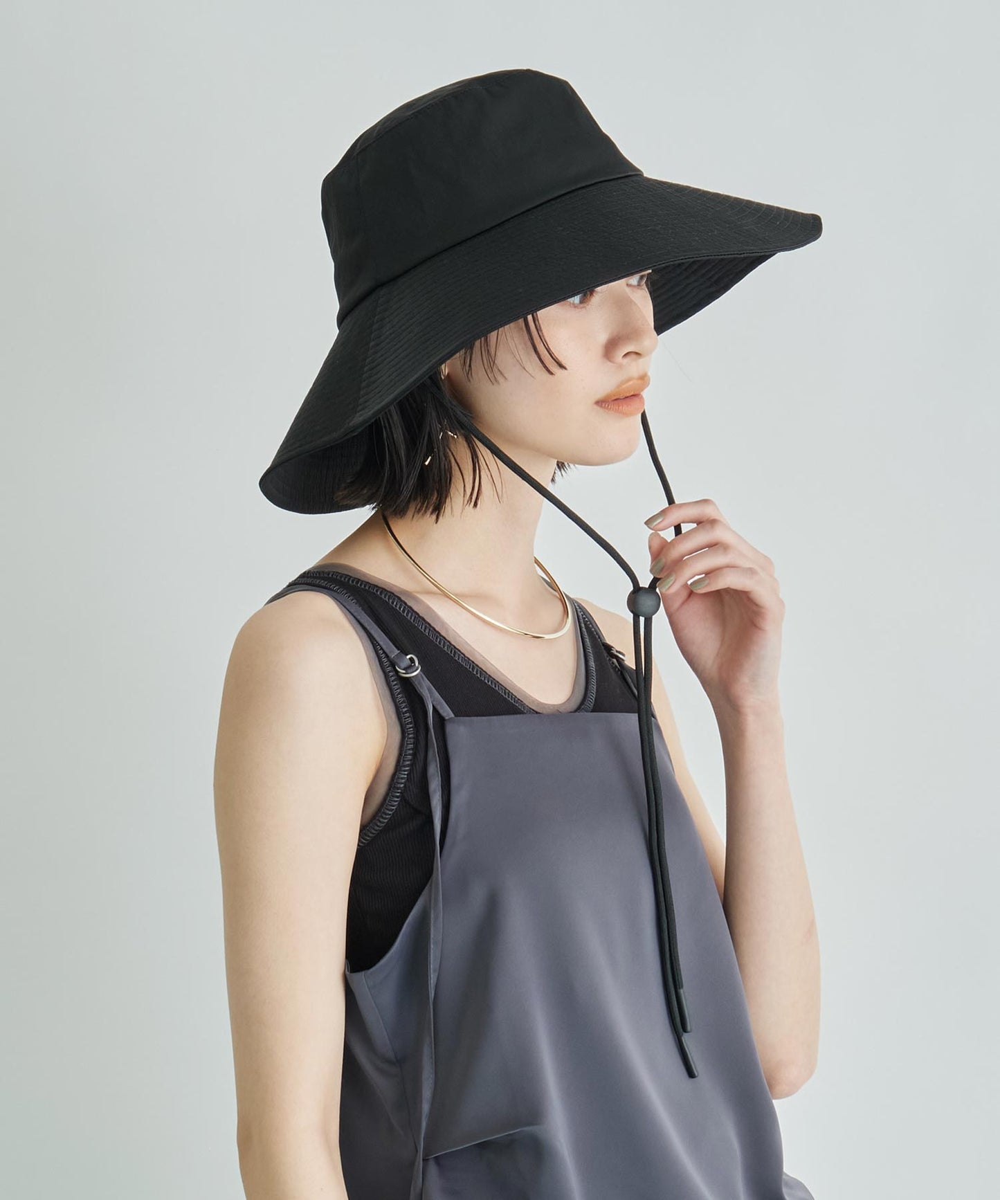 接触冷感 ワイド ブリム ハット 369-9627