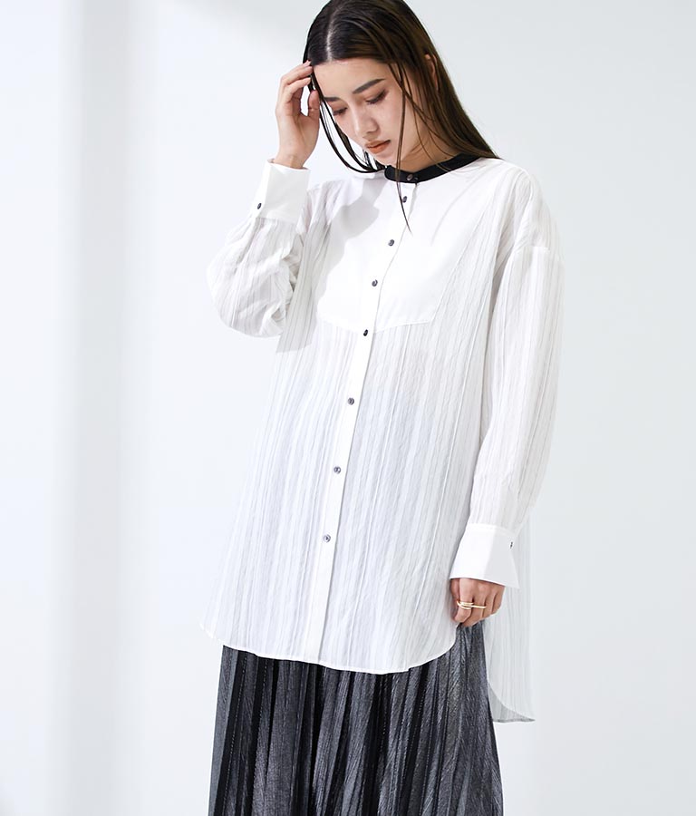 ジャガード ストライプ ドレス シャツ 363-8734