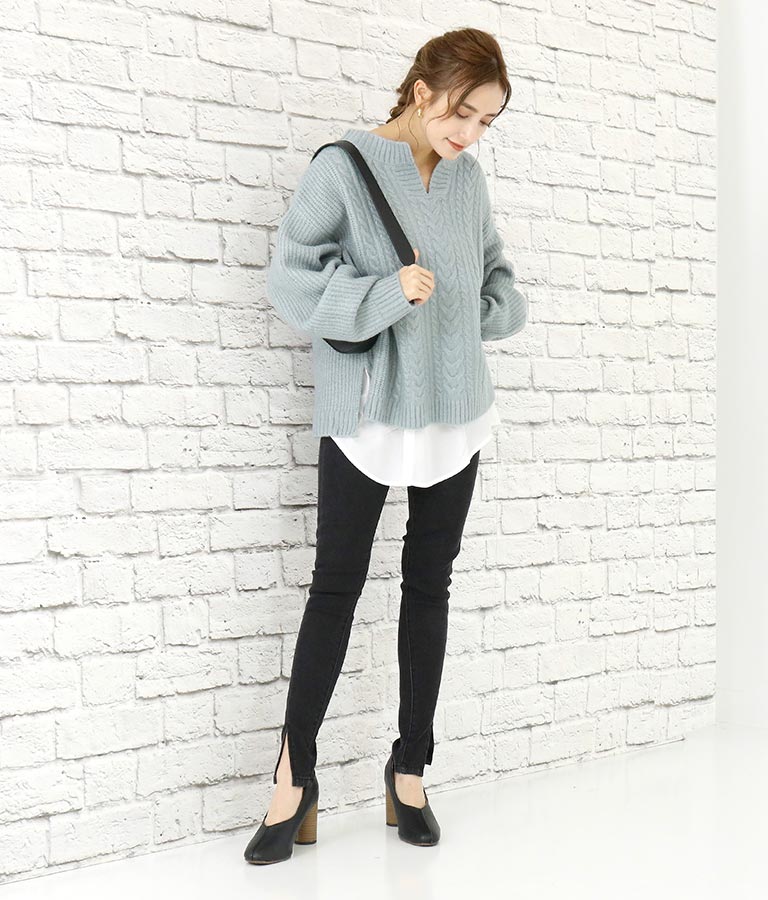 シャツ レイヤード風 付け裾 529-5903