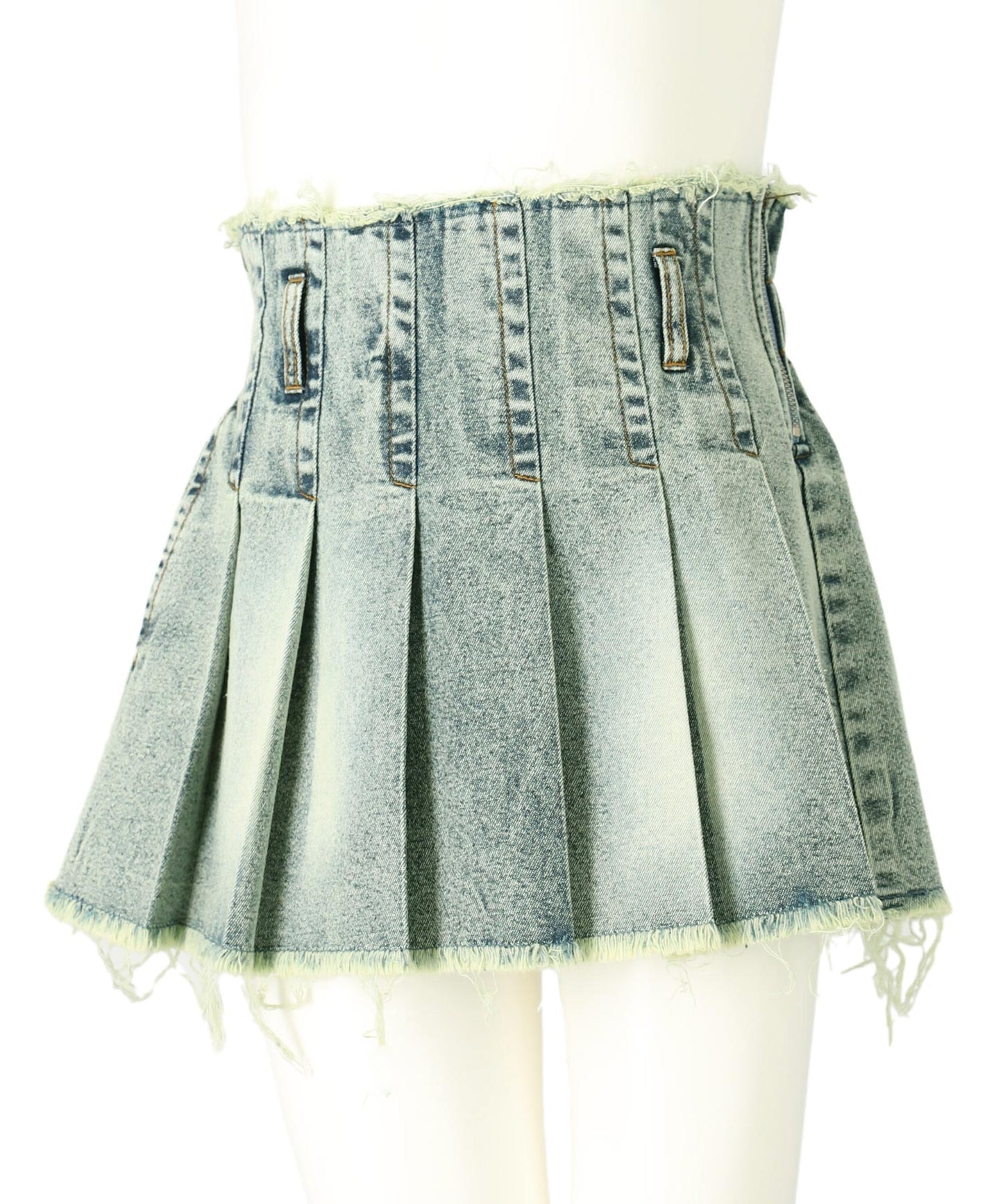 クラッシュ デニム プリーツ スカート【ジュニアお揃い】 421-3380