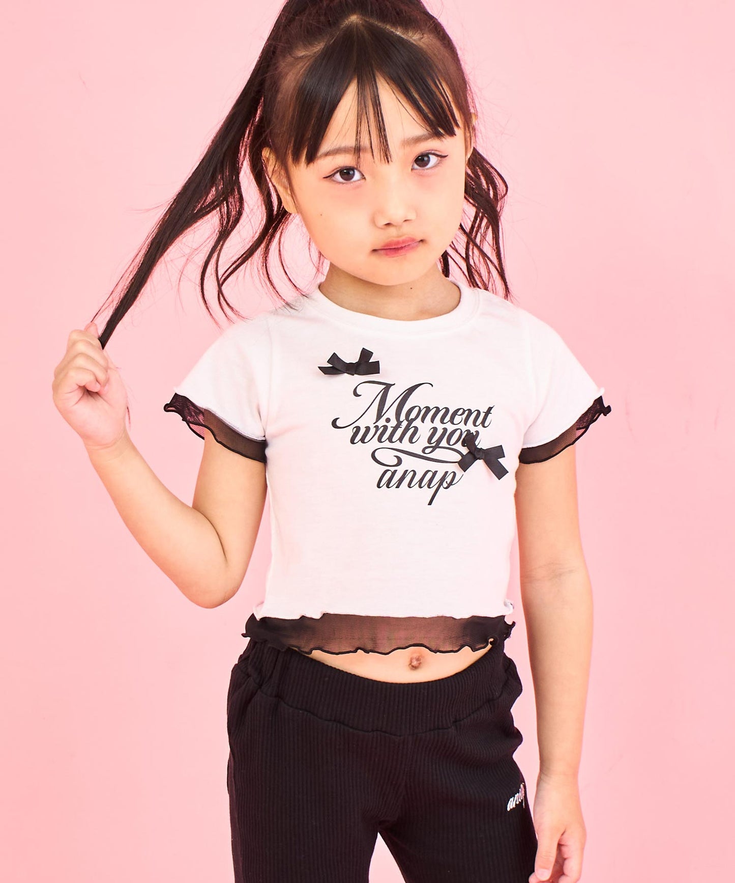 裾 メロー リボン Tシャツトップス 423-3388